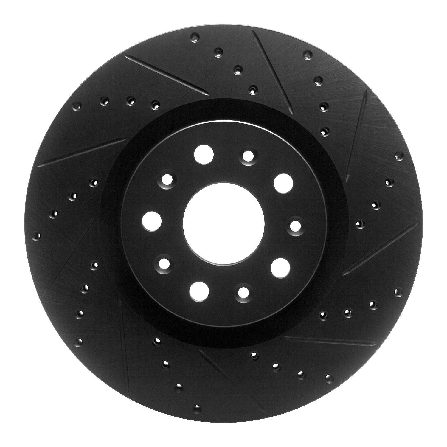 R1 Concepts 14-25 Cadillac CT6 Front Right Drilled & Slotted Black Brake Rotor