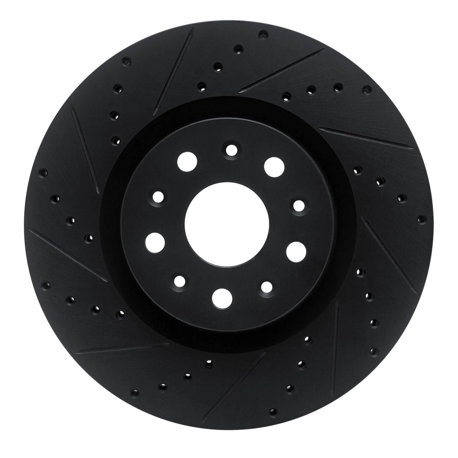 R1 Concepts 14-25 Cadillac CTS Front Left Drilled & Slotted Black Brake Rotor