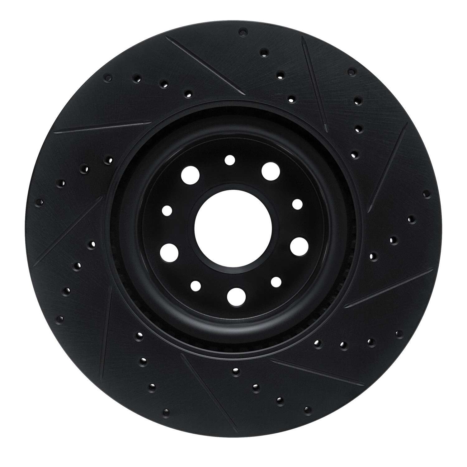 R1 Concepts 14-25 Cadillac CTS Front Left Drilled & Slotted Black Brake Rotor - Image 2