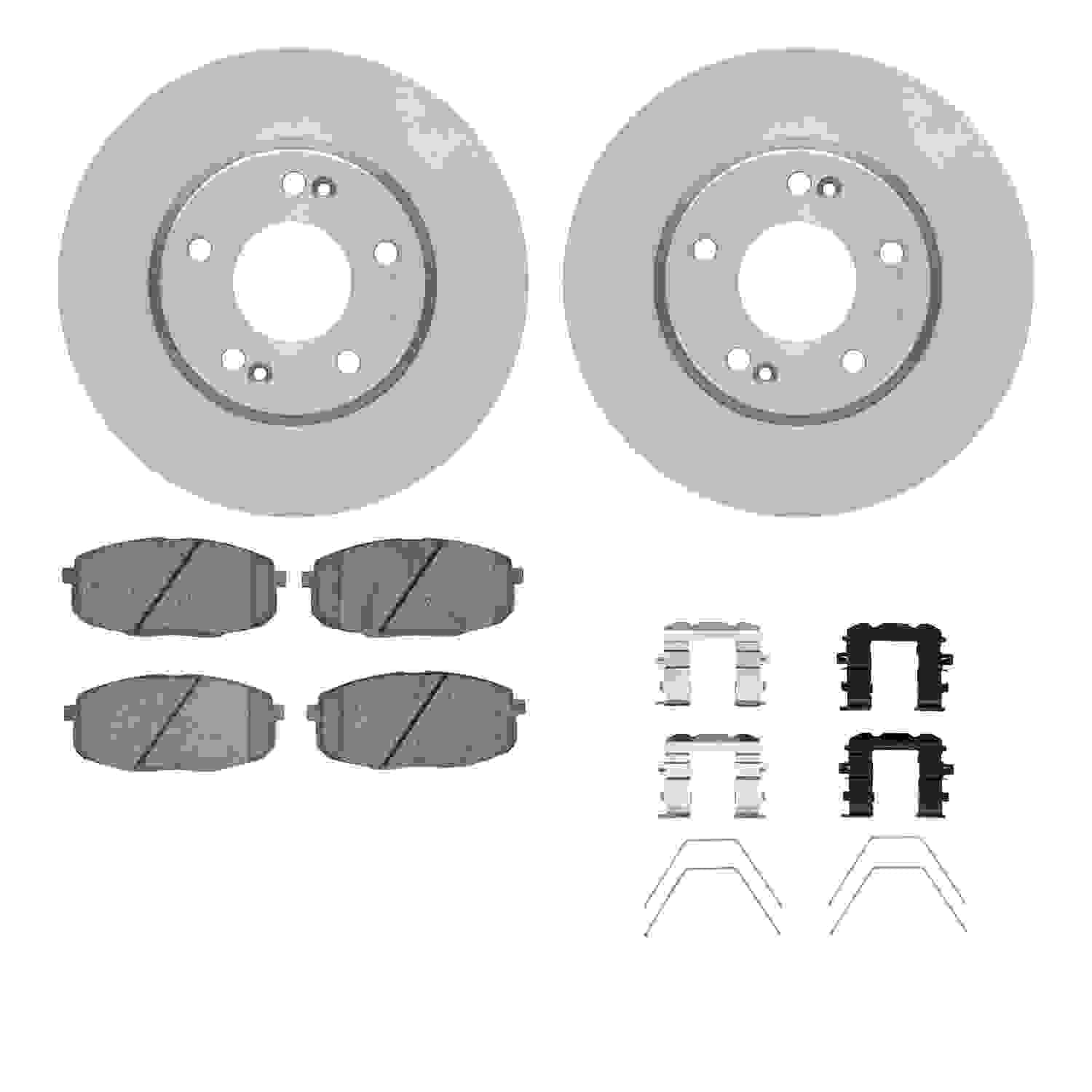 R1 Concepts 14-25 Hyundai Kona Front Brake Rotor Set w/Optimum OE Pads and Hardware