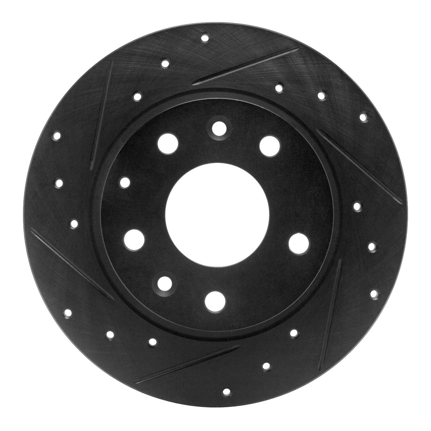 R1 Concepts 14-25 Mazda 3 Rear Left Drilled & Slotted Black Brake Rotor