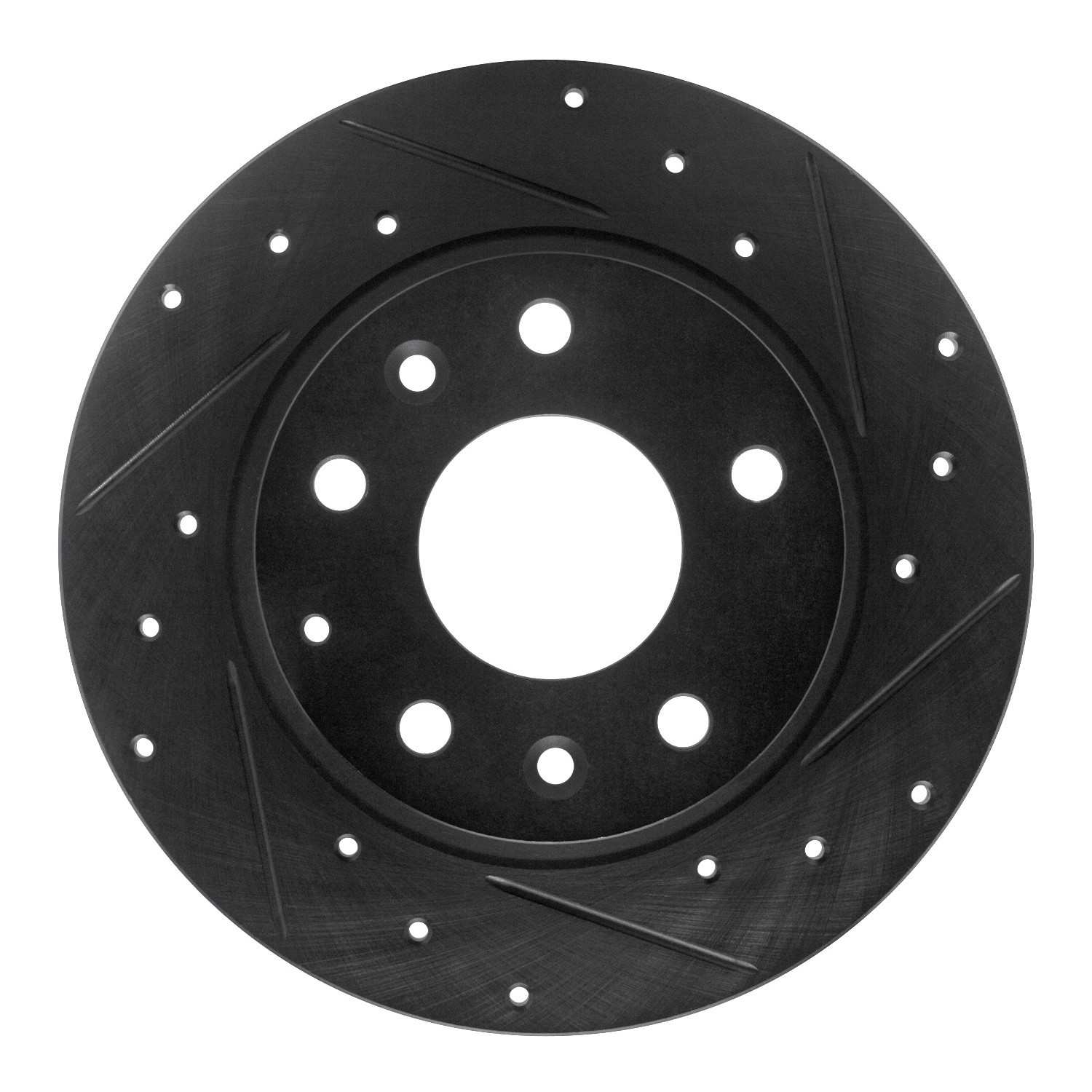 R1 Concepts 14-25 Mazda 3 Rear Right Drilled & Slotted Black Brake Rotor