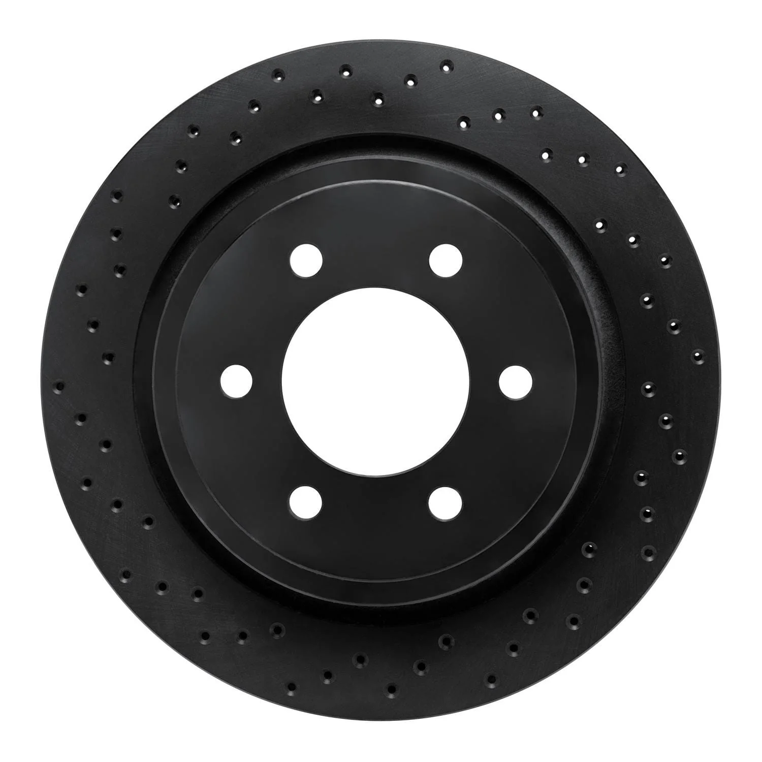 R1 Concepts 15-17 Ford F-150 2WD Rear Left Drilled Black Brake Rotor