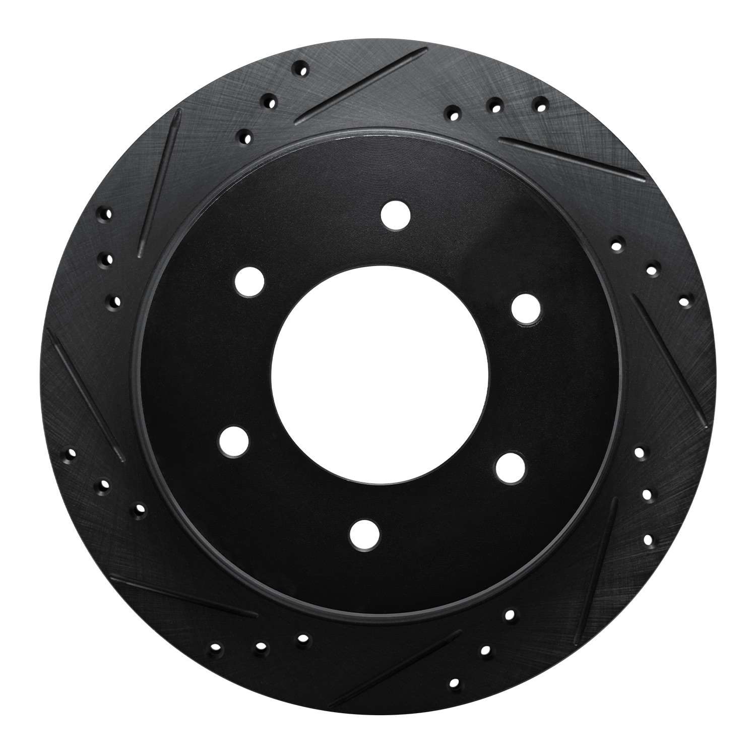 R1 Concepts 15-17 Mitsubishi Montero Limited (Mexico) Rear Left Drilled & Slotted Black Brake Rotor