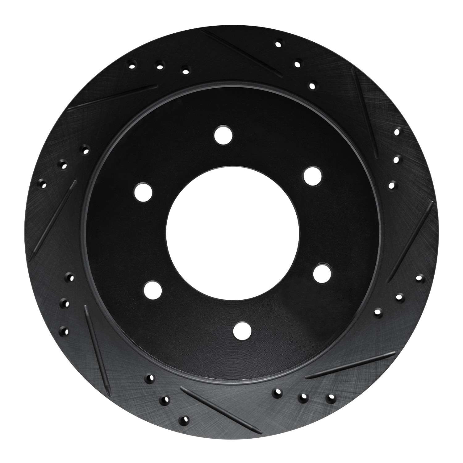 R1 Concepts 15-17 Mitsubishi Montero Limited (Mexico) Rear Right Drilled & Slotted Black Brake Rotor