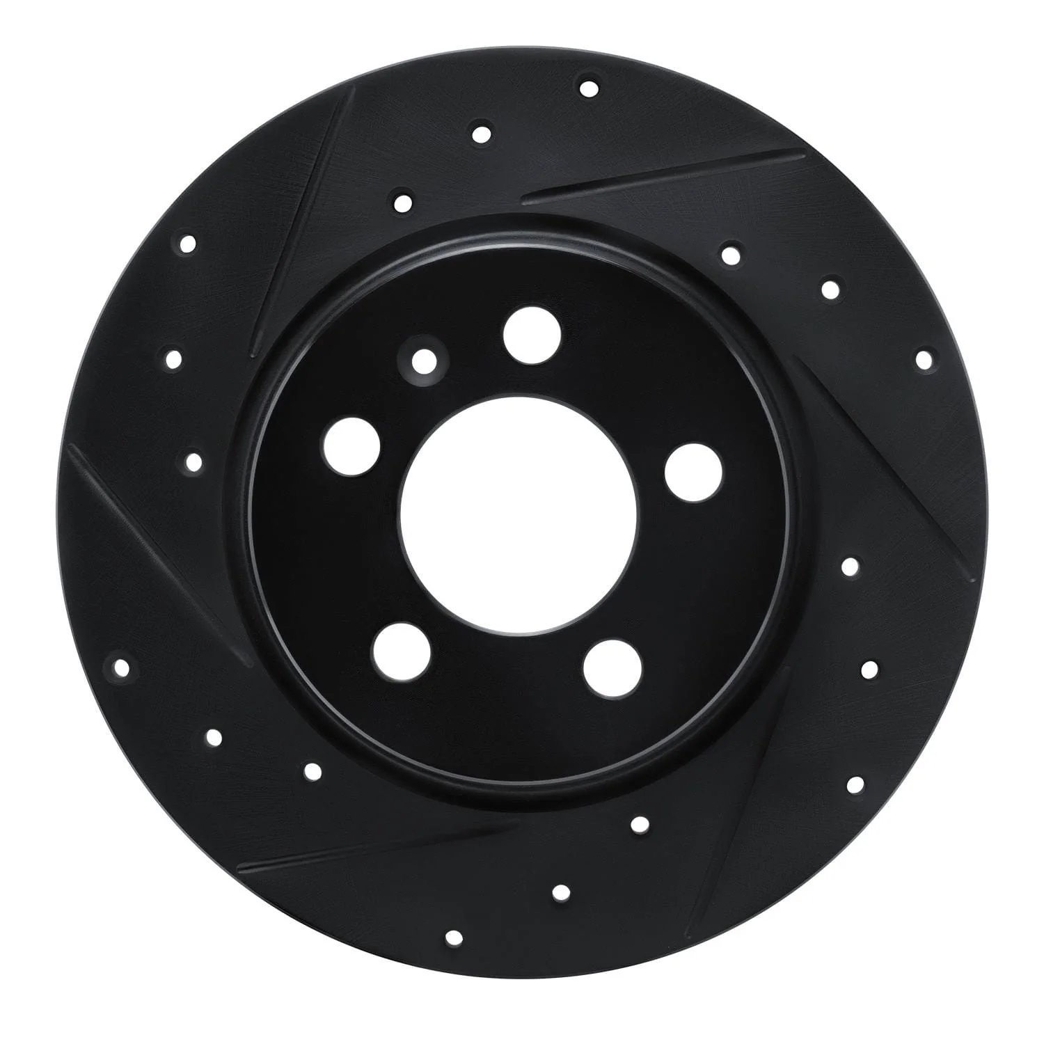 R1 Concepts 15-18 Audi A1 (Mexico) Rear Left Drilled & Slotted Black Brake Rotor