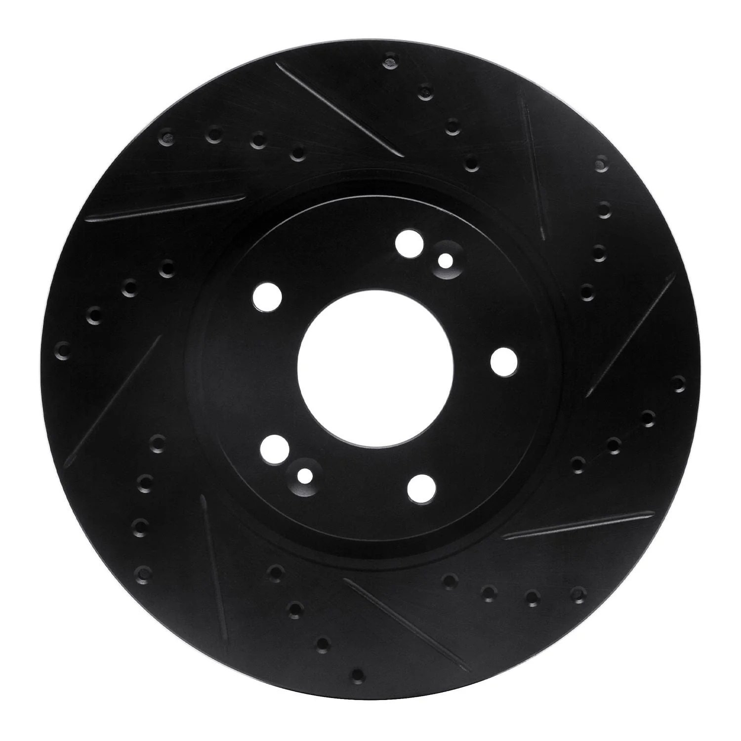 R1 Concepts 15-19 Kia Soul EV Front Right Drilled & Slotted Black Brake Rotor