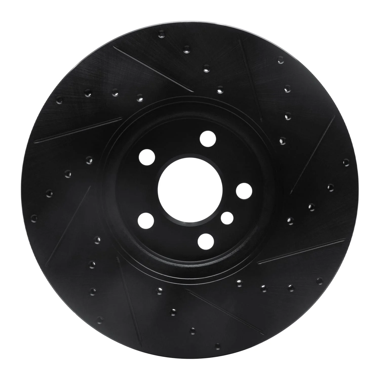 R1 Concepts 15-19 Mini Cooper Clubman Front Left Drilled & Slotted Black Brake Rotor - Image 2