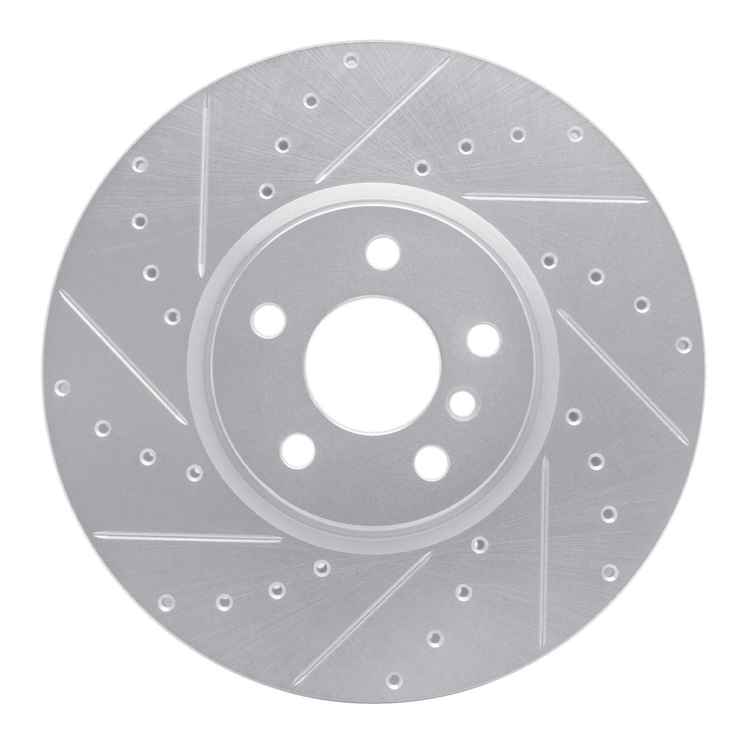 R1 Concepts 15-19 Mini Cooper Clubman Front Left Drilled & Slotted Silver Brake Rotor