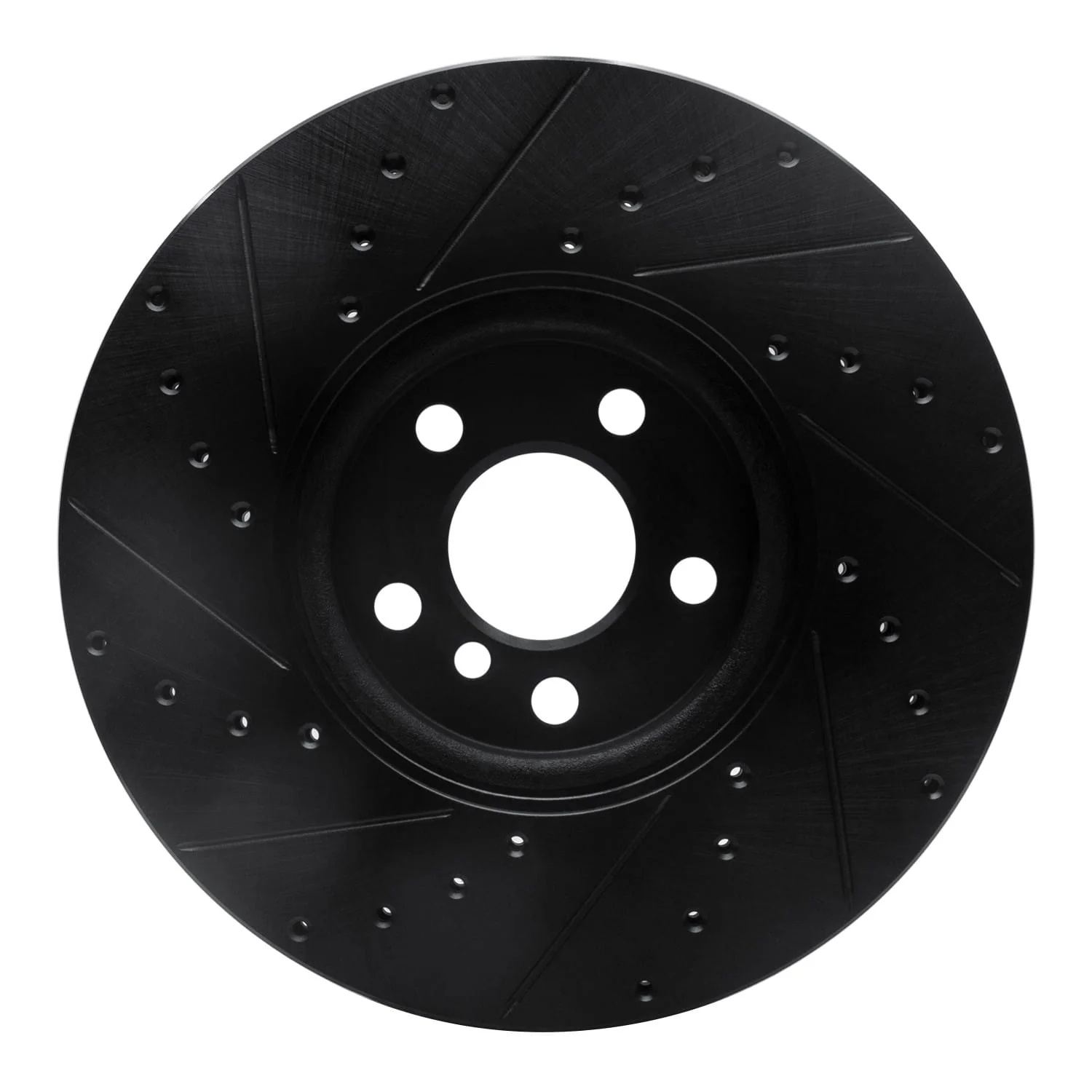 R1 Concepts 15-19 Mini Cooper Countryman Front Right Drilled & Slotted Black Brake Rotor - Image 2