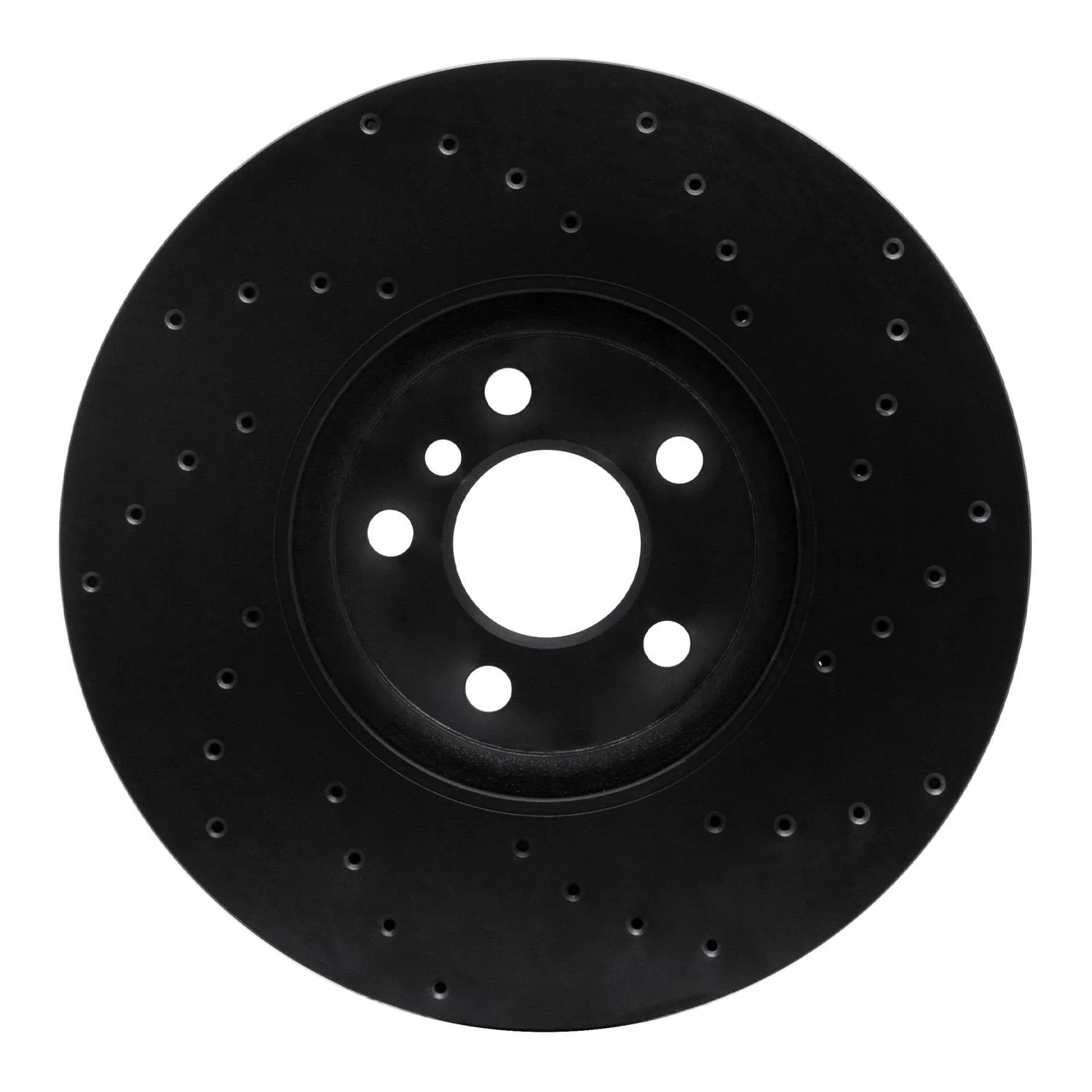 R1 Concepts 15-19 Mini Cooper (Excl Clubman) Front Left Drilled Black Brake Rotor - Image 2