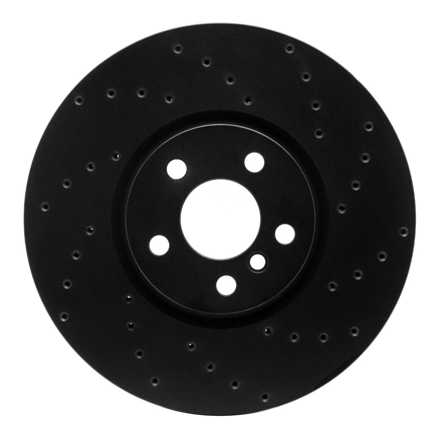 R1 Concepts 15-19 Mini Cooper (Excl Clubman) Front Right Drilled Black Brake Rotor