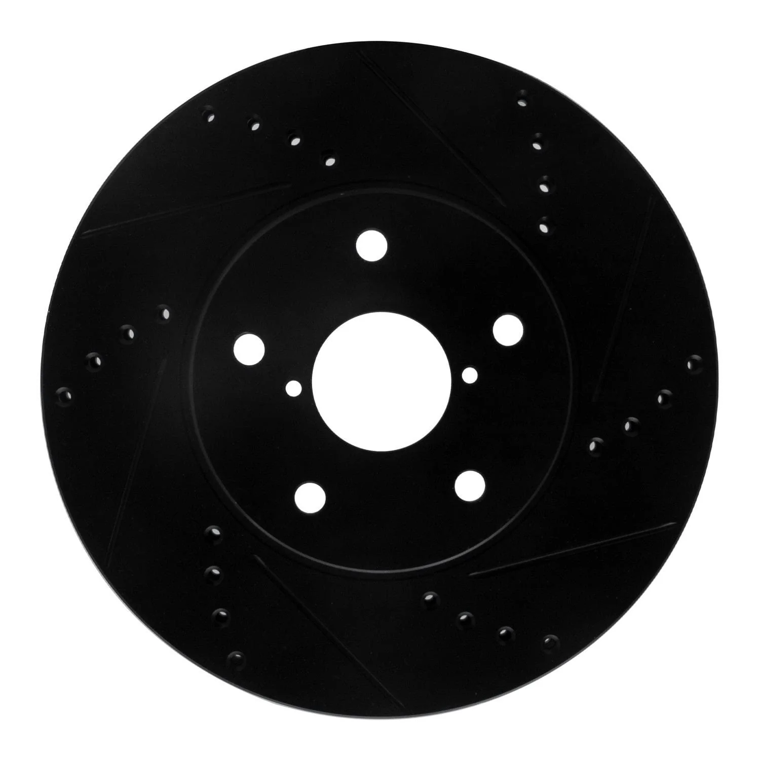 R1 Concepts 15-19 Subaru Legacy Front Right Drilled & Slotted Black Brake Rotor