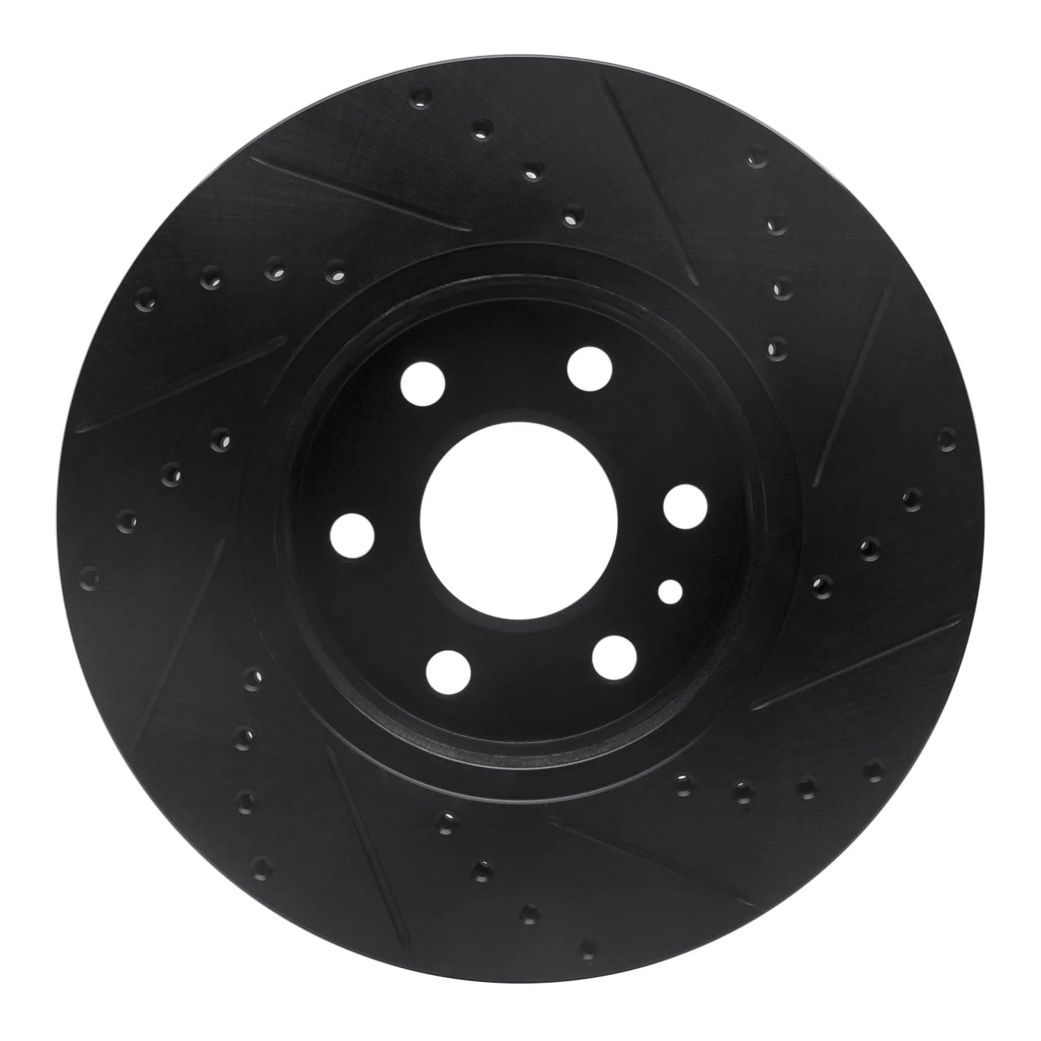 R1 Concepts 15-20 Chevrolet Colorado Front Left Drilled & Slotted Black Brake Rotor - Image 2