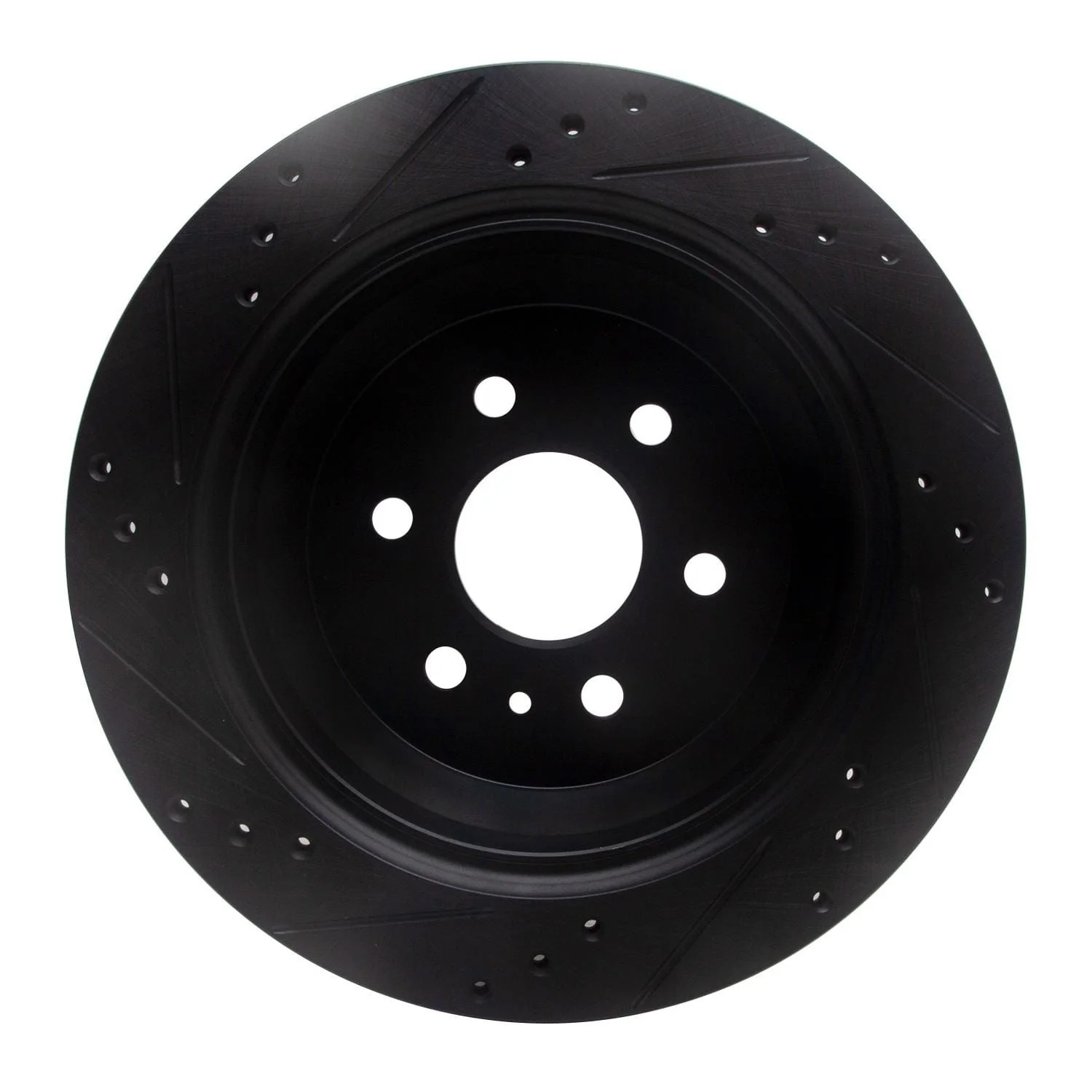 R1 Concepts 15-20 Chevrolet Colorado Rear Right Drilled & Slotted Black Brake Rotor - Image 2