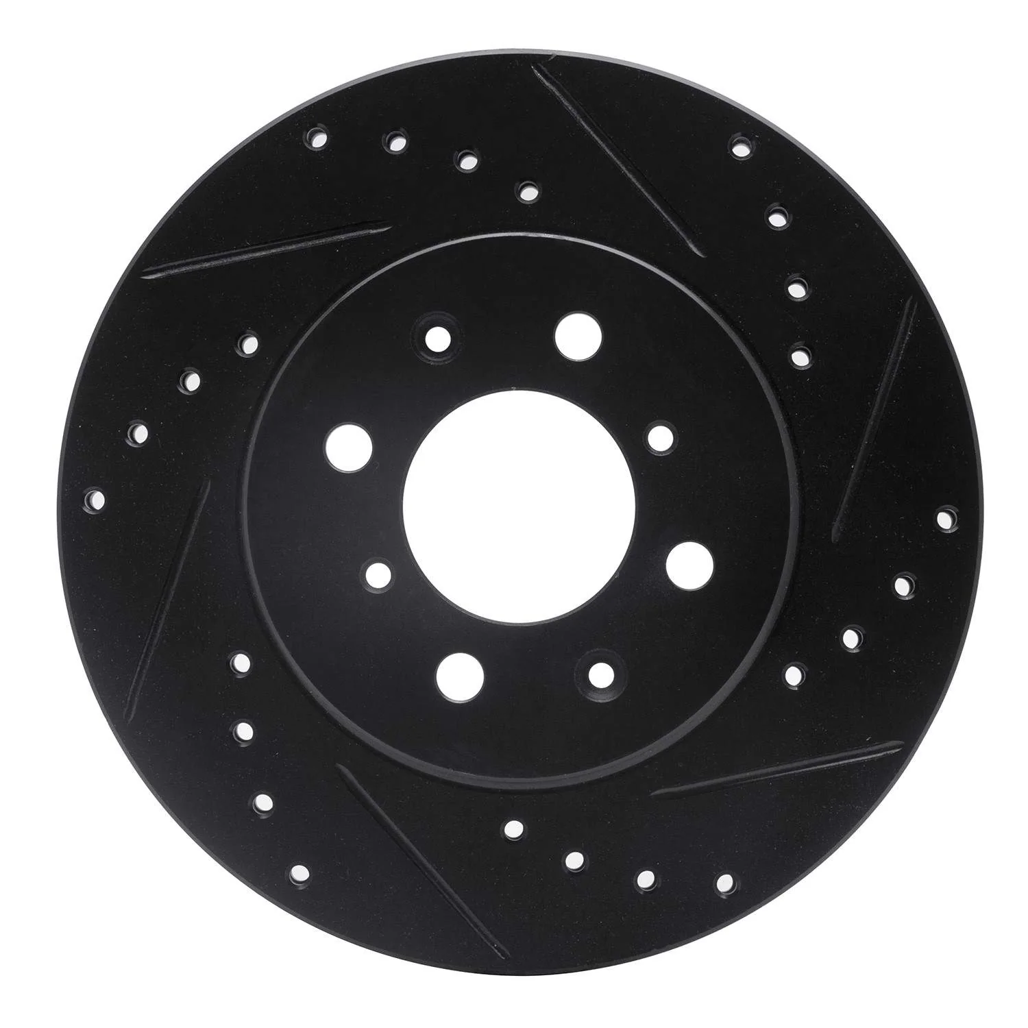 R1 Concepts 15-20 Honda Fit (Mexico) Front Right Drilled & Slotted Black Brake Rotor - Image 3