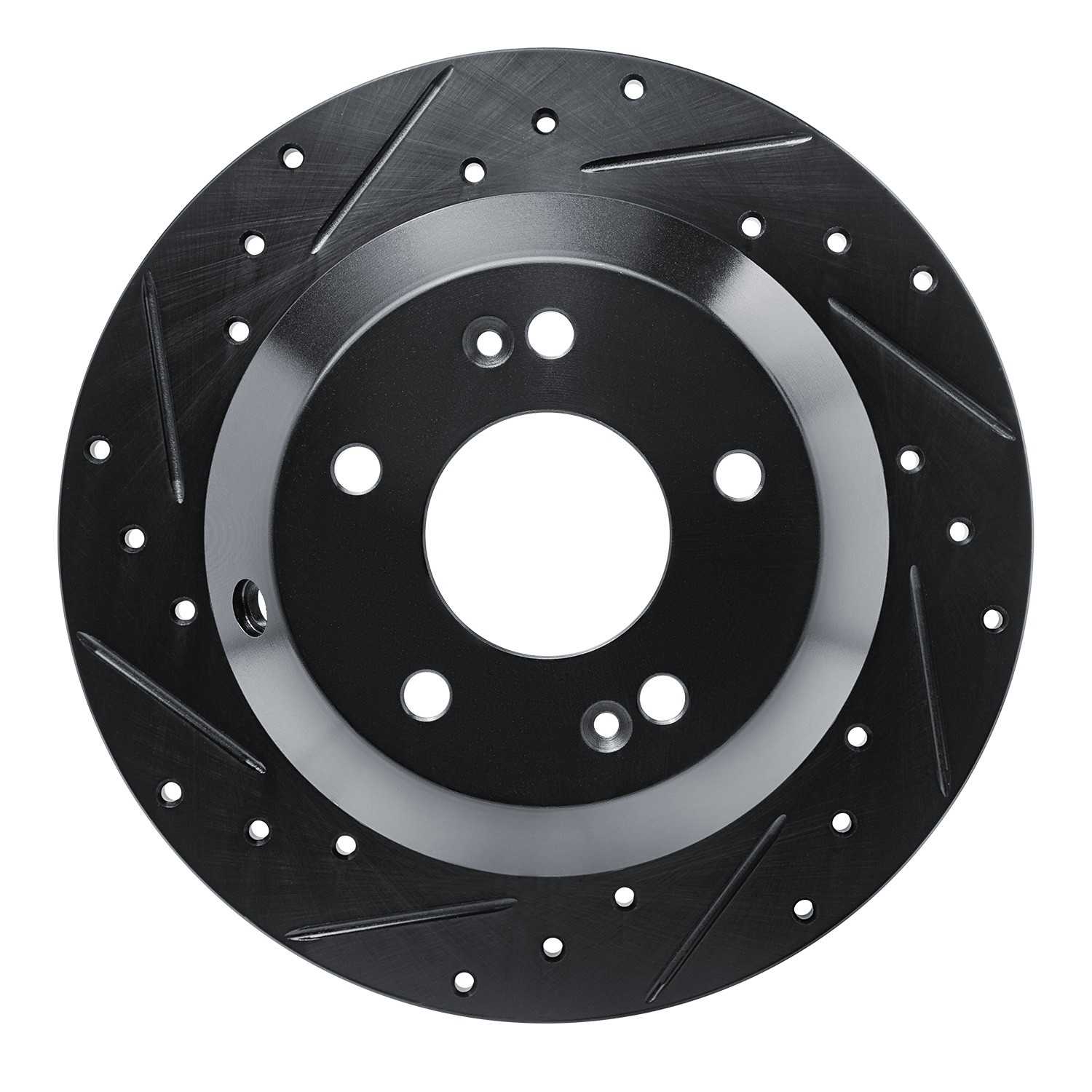 R1 Concepts 15-20 Kia Sorento Rear Left Drilled & Slotted Black Brake Rotor