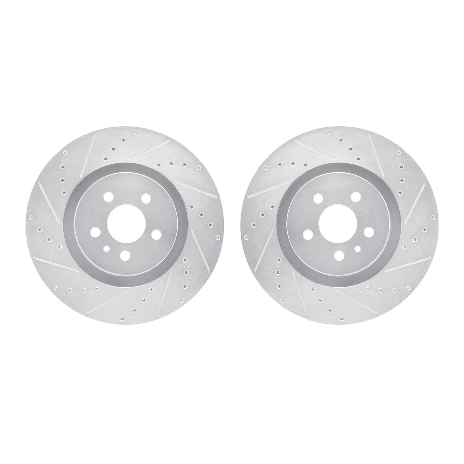 R1 Concepts 15-21 Ford FusIon Front Drilled & Slotted Silver Brake Rotor Set