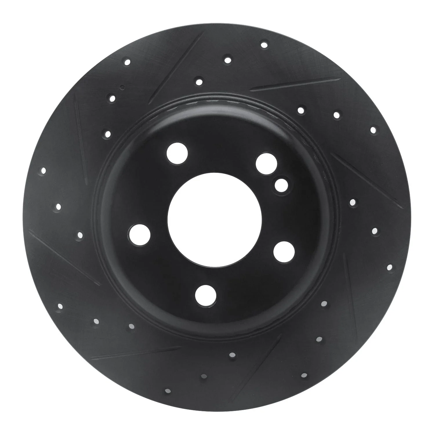 R1 Concepts 15-21 Mercedes-Benz C300 Coupe & Convertible Rear Left Drilled & Slotted Black Brake Rotor