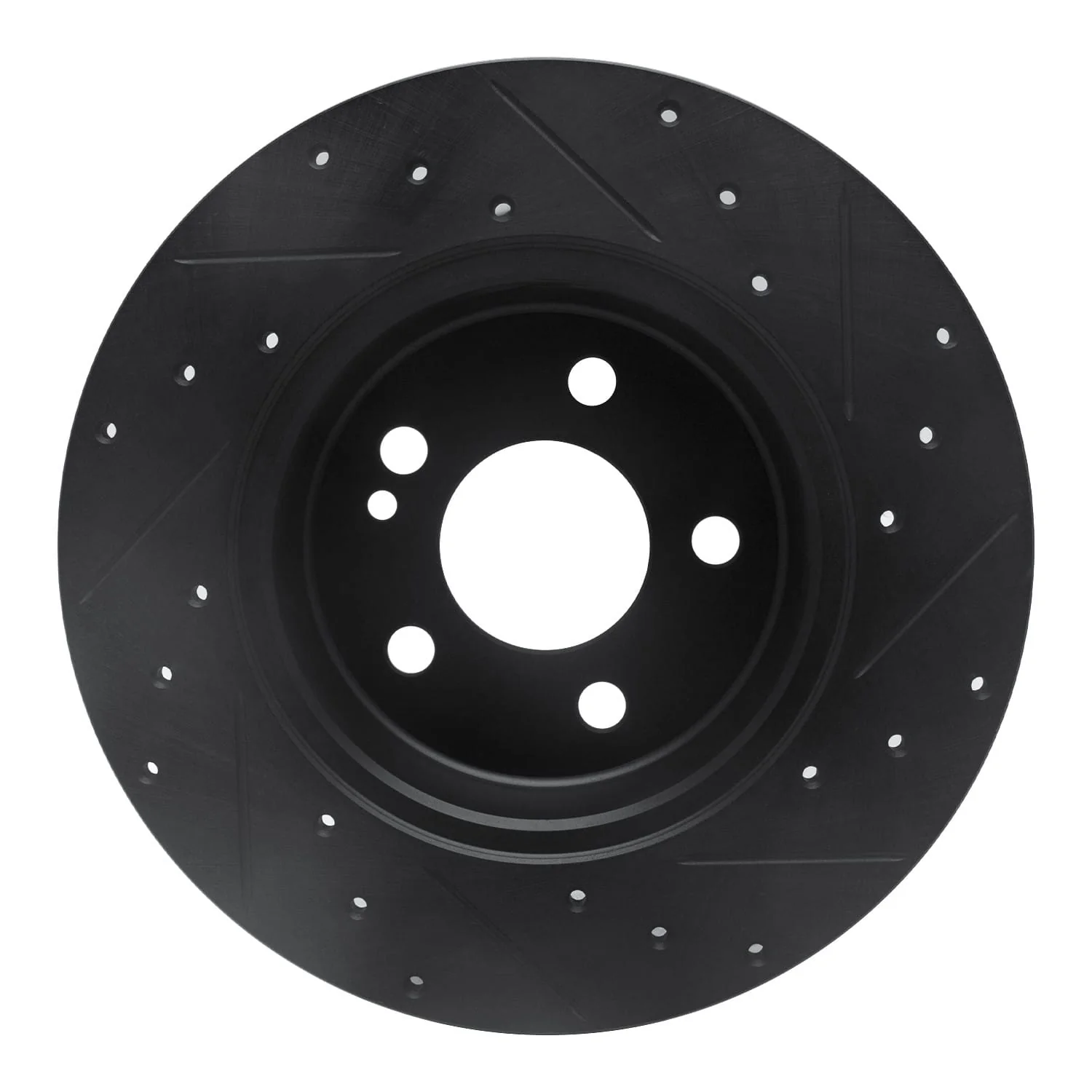 R1 Concepts 15-21 Mercedes-Benz C300 Coupe & Convertible Rear Left Drilled & Slotted Black Brake Rotor - Image 2
