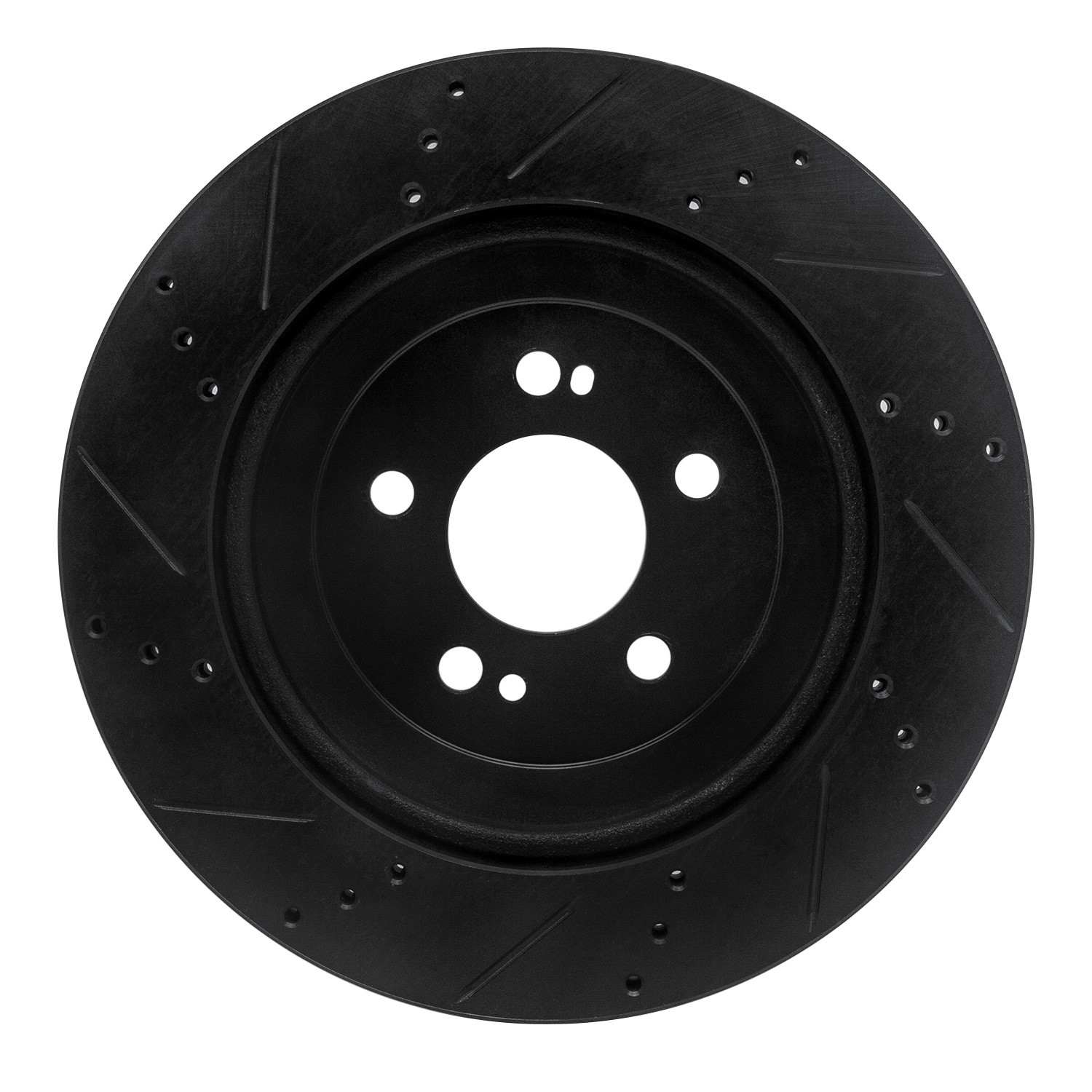 R1 Concepts 15-21 Mercedes-Benz S550 Rear Right Drilled & Slotted Black Brake Rotor - Image 2