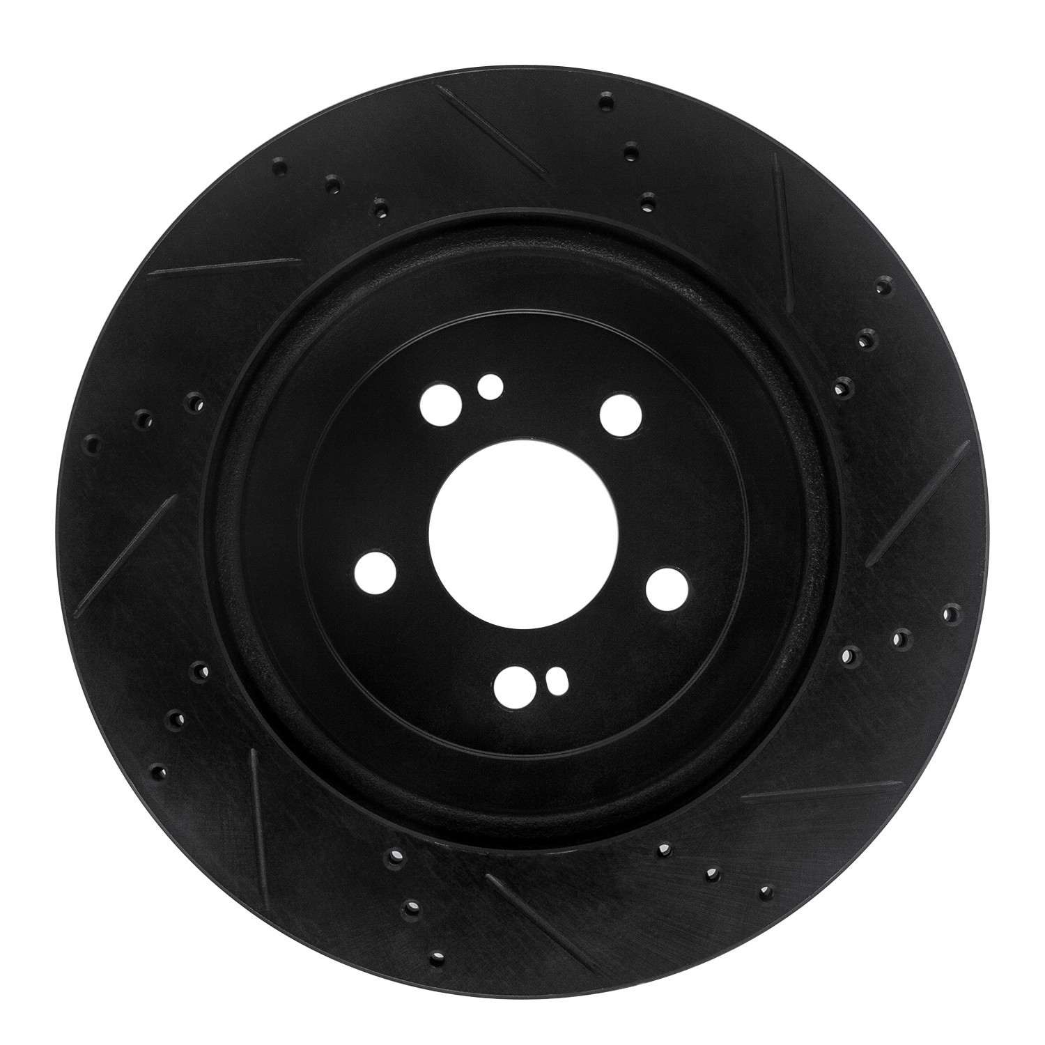 R1 Concepts 15-21 Mercedes-Benz S560 Rear Left Drilled & Slotted Black Brake Rotor - Image 2