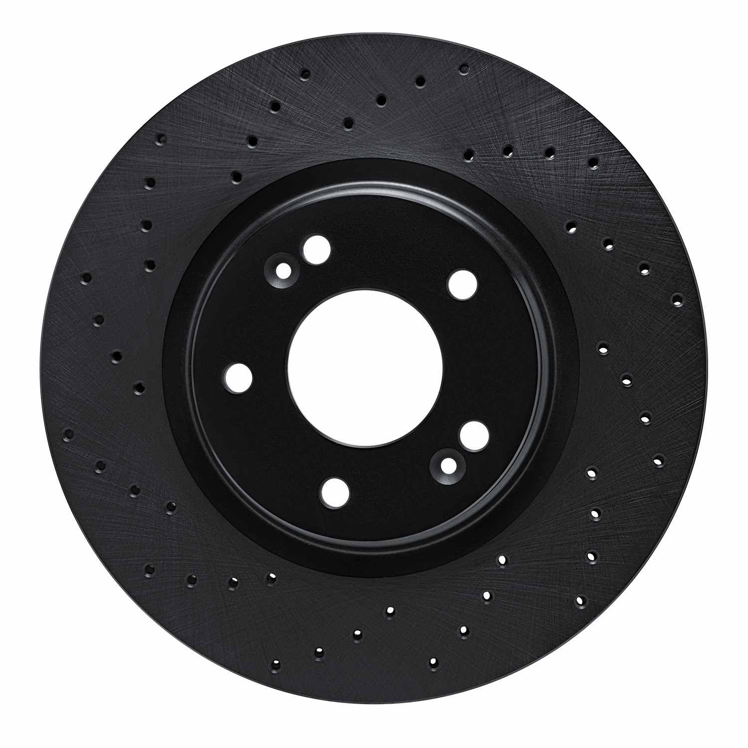 R1 Concepts 15-22 Hyundai Elantra Front Left Drilled Black Brake Rotor