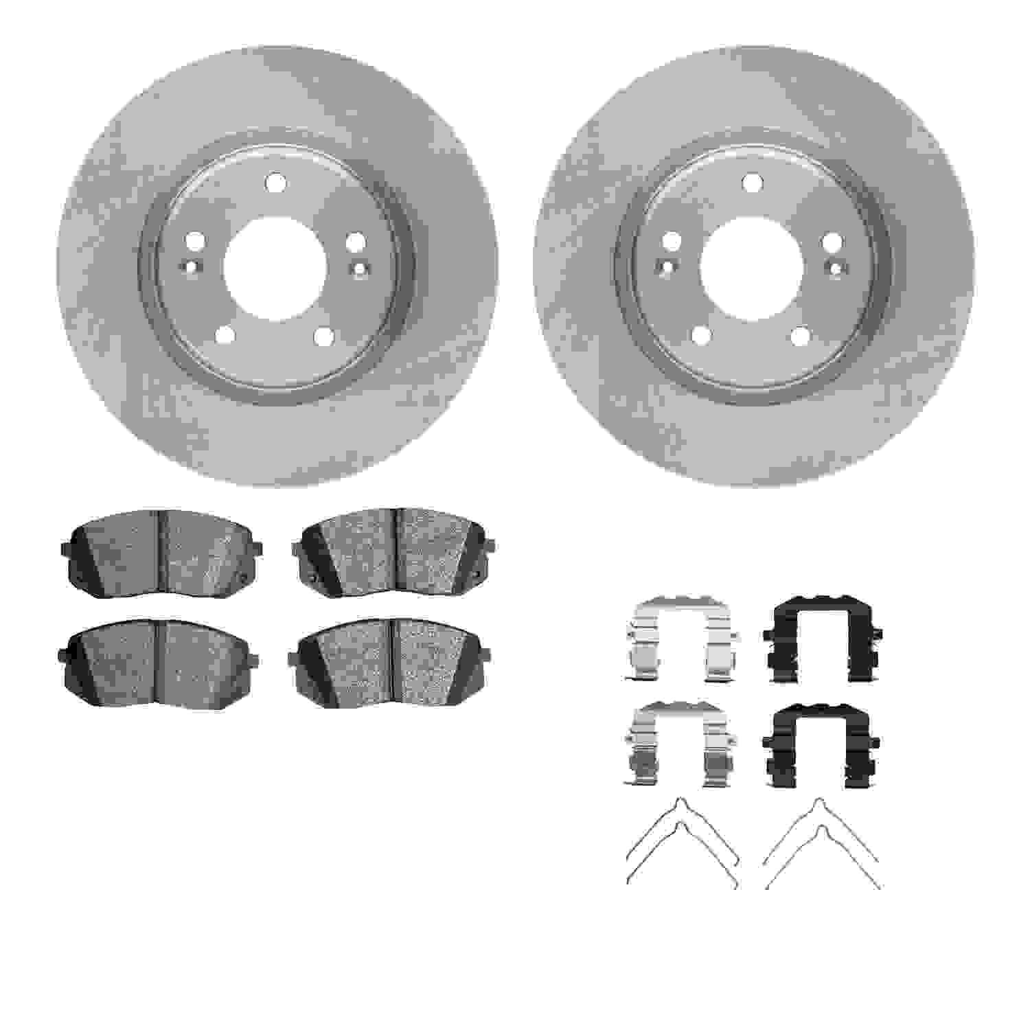 R1 Concepts 15-23 Hyundai Kona Electric Front Brake Rotor Set w/Optimum OE Pads and Hardware