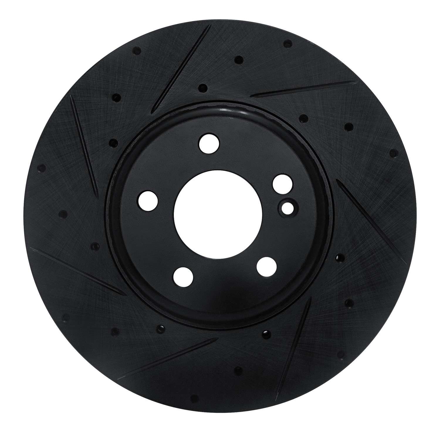 R1 Concepts 15-23 Mercedes-Benz C300 Sedan Front Left Drilled & Slotted Black Brake Rotor