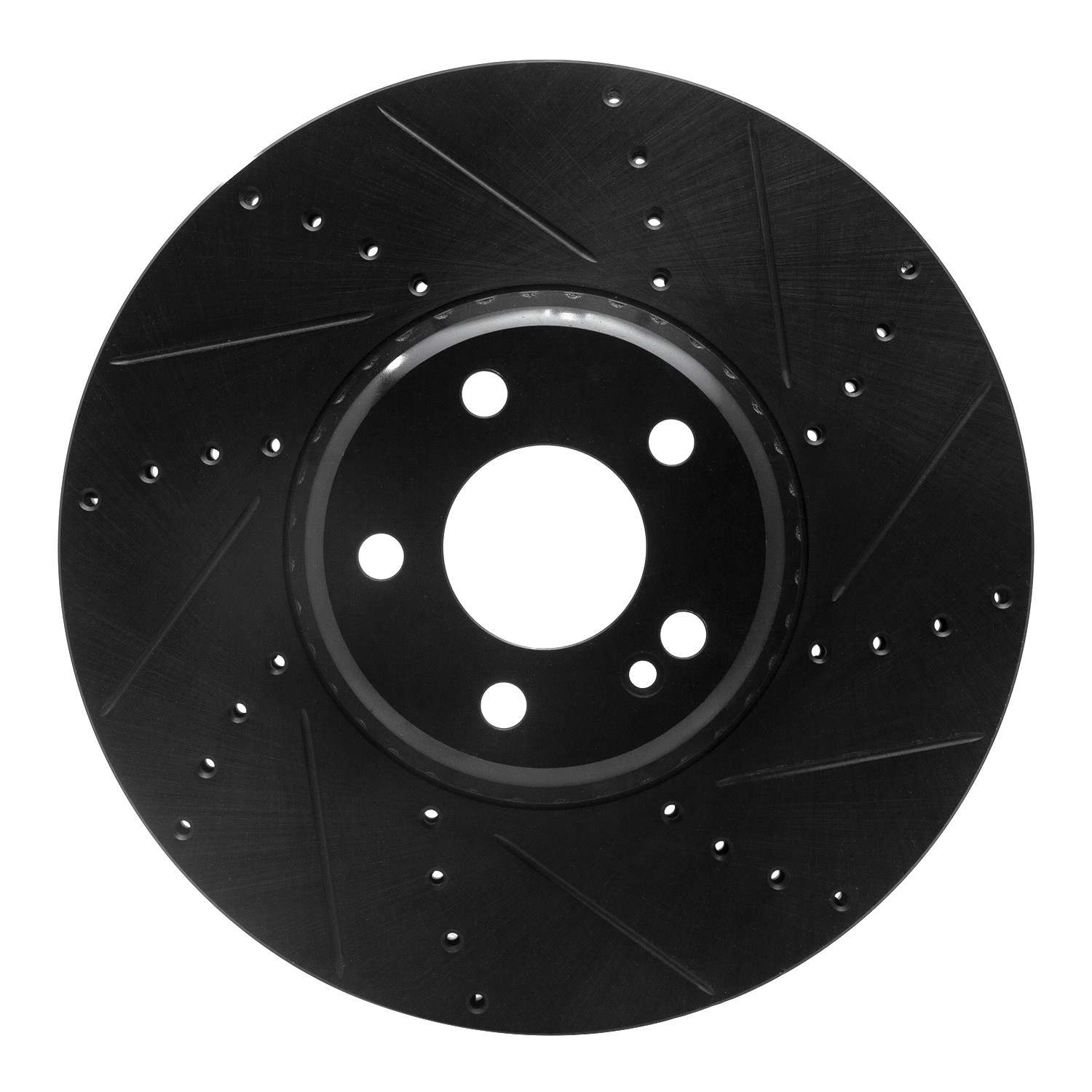 R1 Concepts 15-23 Mercedes-Benz C300 Sedan Front Right Drilled & Slotted Black Brake Rotor