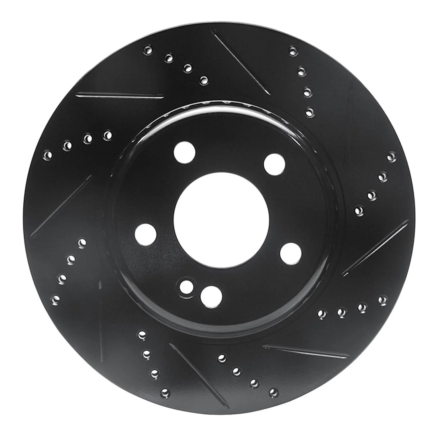 R1 Concepts 15-23 Mercedes-Benz C350E Rear Right Drilled & Slotted Black Brake Rotor