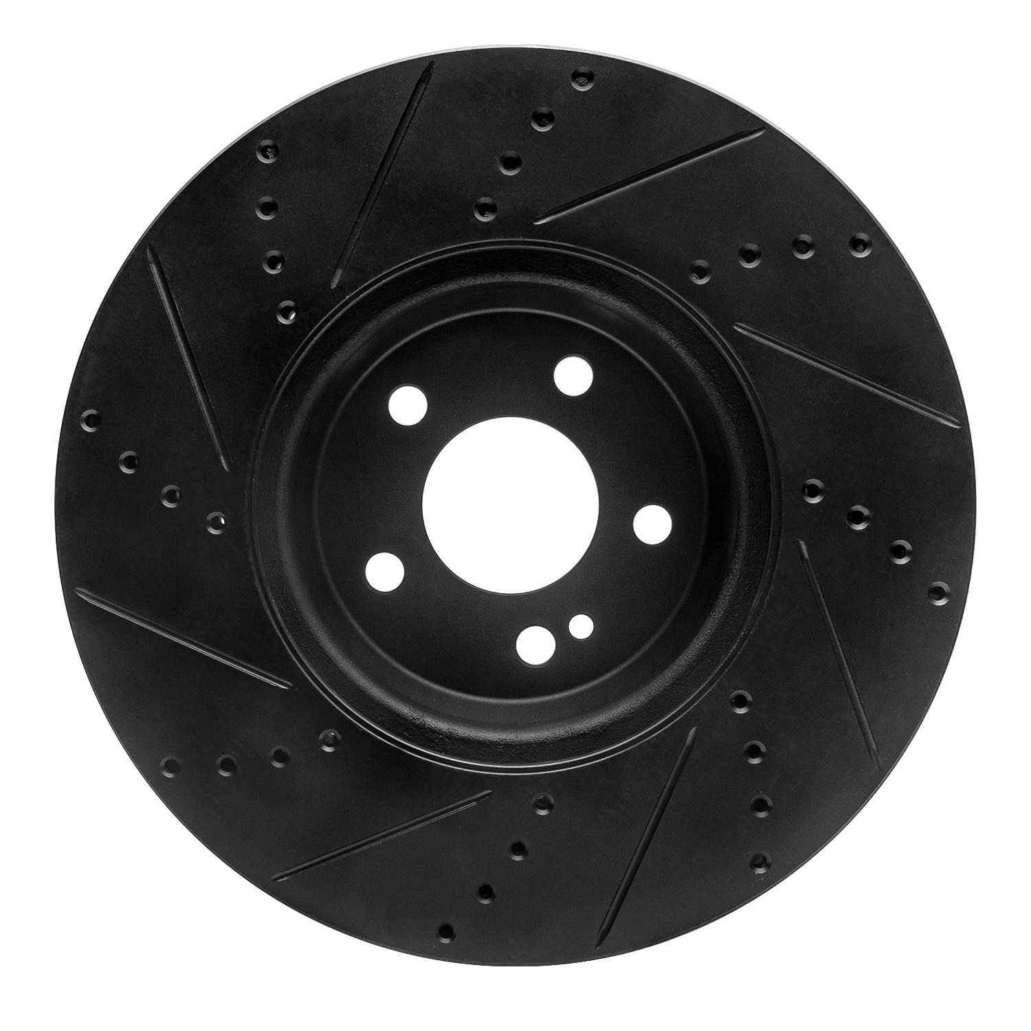 R1 Concepts 15-23 Mercedes-Benz E250 Front Right Drilled & Slotted Black Brake Rotor - Image 2