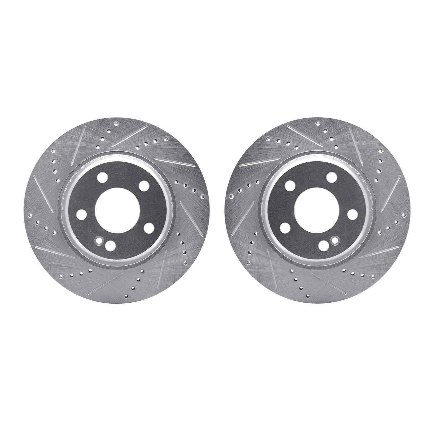 R1 Concepts 15-23 Mercedes-Benz E250 Rear Drilled & Slotted Silver Brake Rotor Set