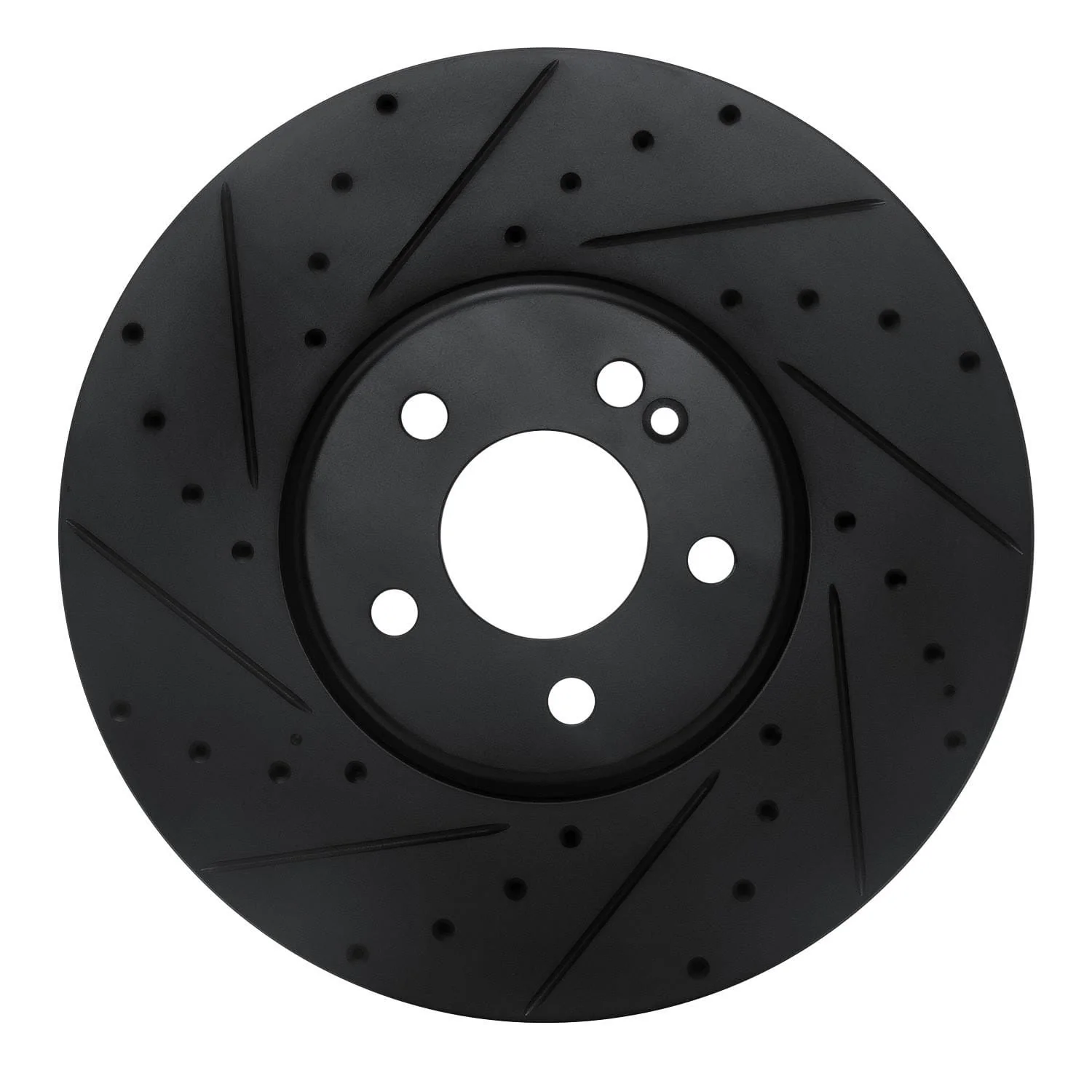 R1 Concepts 15-23 Mercedes-Benz E300 Front Left Drilled & Slotted Black Brake Rotor