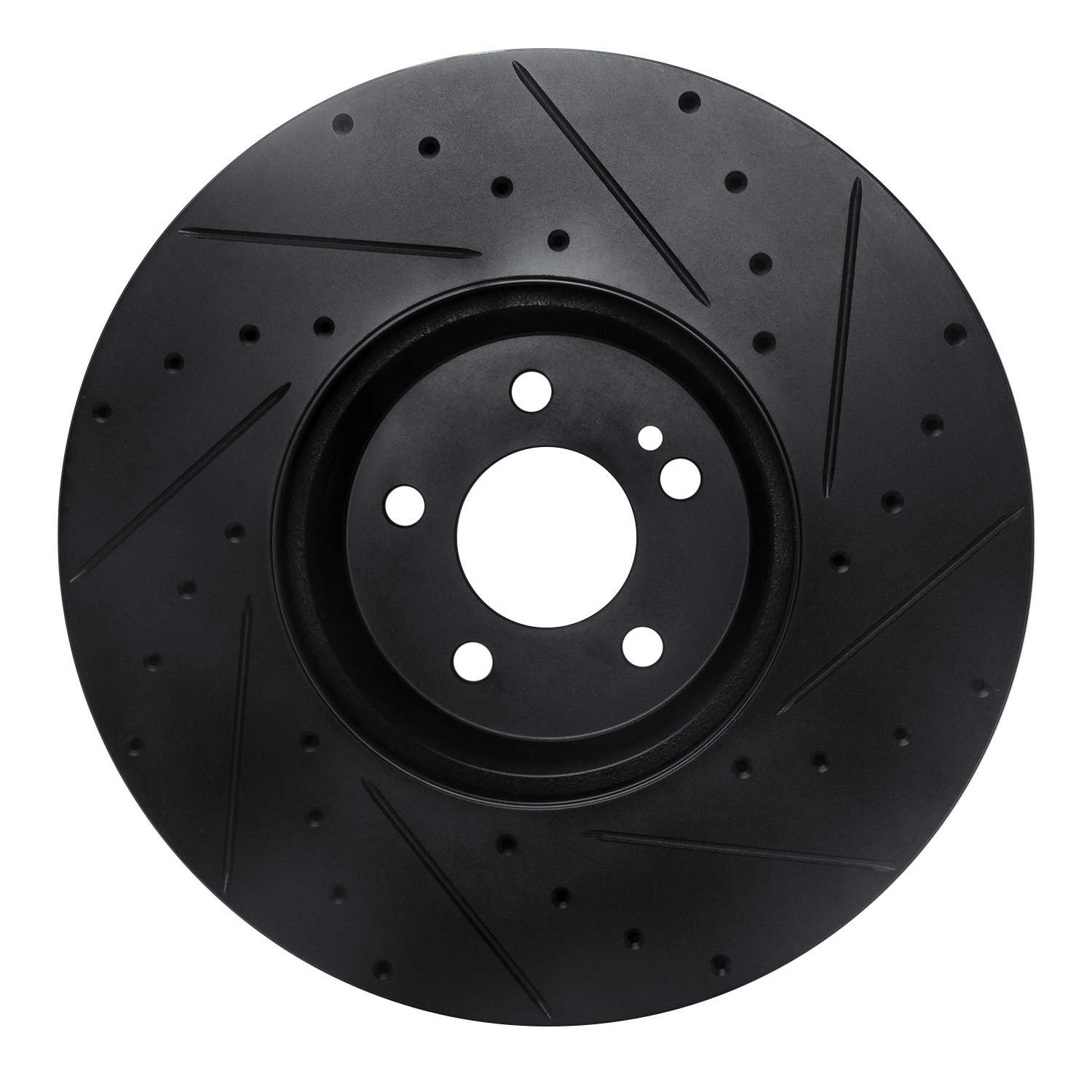 R1 Concepts 15-23 Mercedes-Benz E300 Front Left Drilled & Slotted Black Brake Rotor - Image 2
