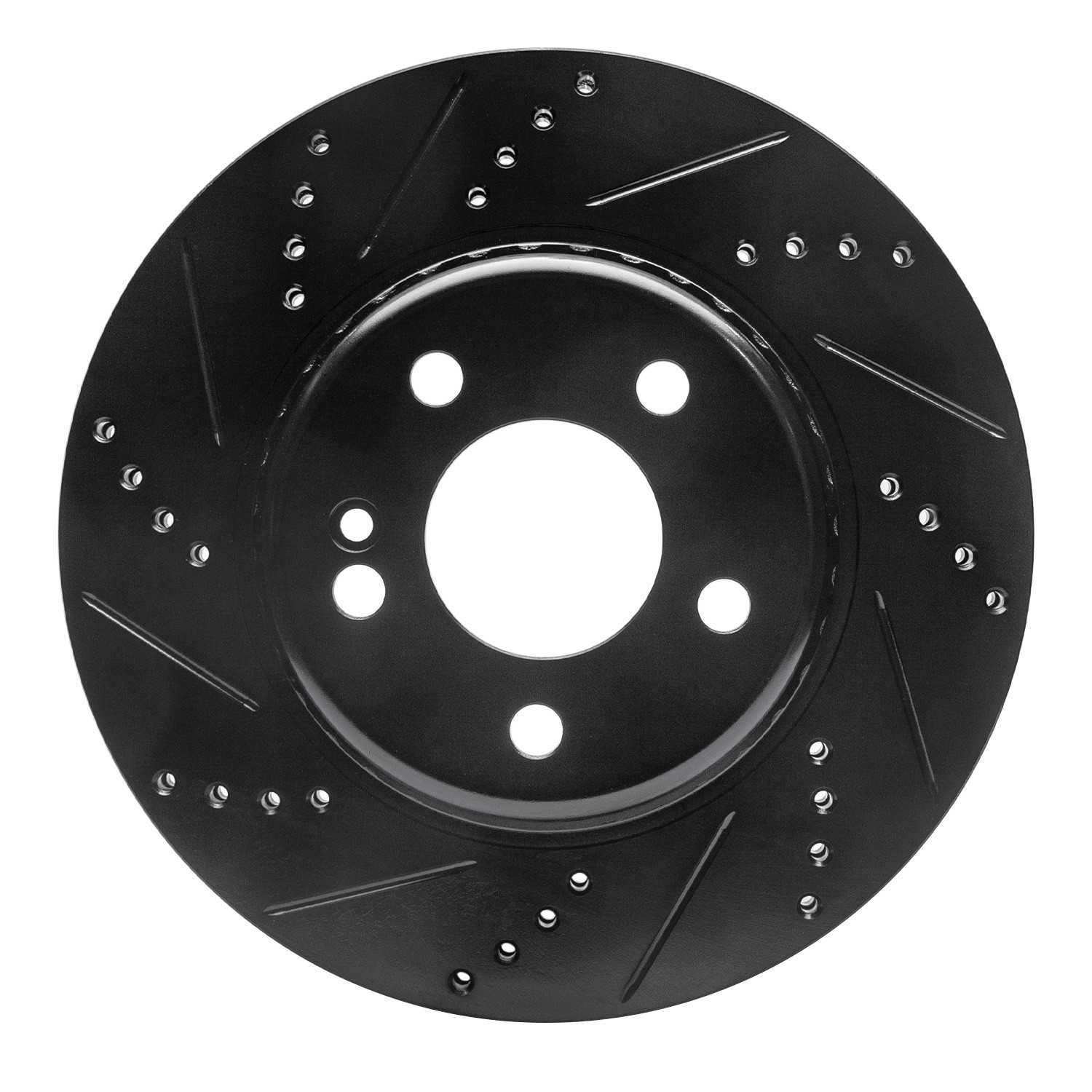 R1 Concepts 15-23 Mercedes-Benz E300 Rear Left Drilled & Slotted Black Brake Rotor