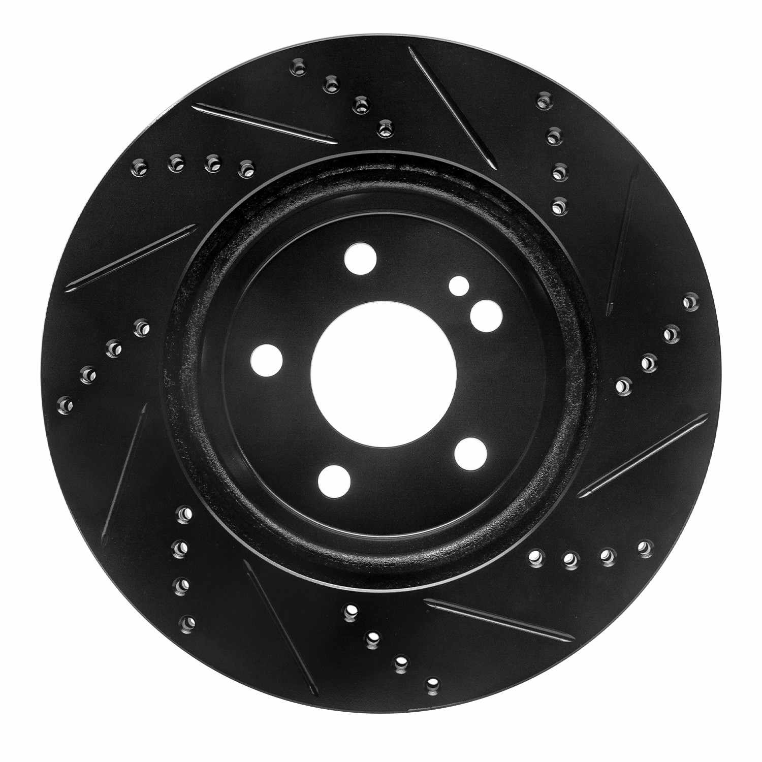 R1 Concepts 15-23 Mercedes-Benz E300 Rear Left Drilled & Slotted Black Brake Rotor - Image 2
