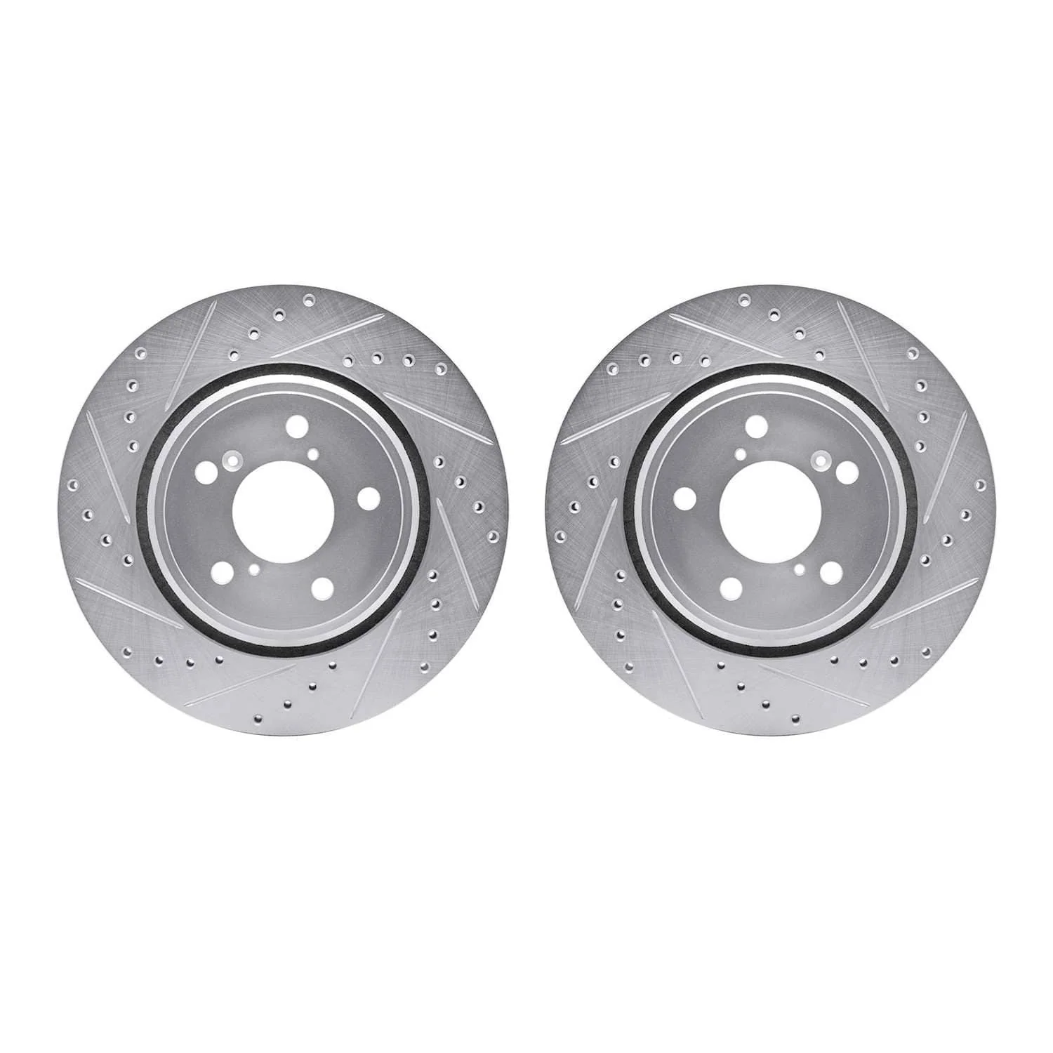 R1 Concepts 15-25 Acura MDX Front Drilled & Slotted Silver Brake Rotor Set