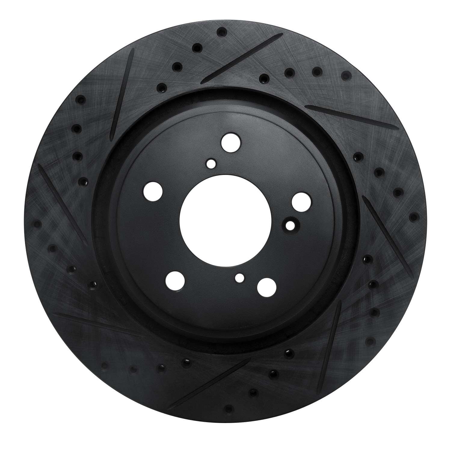 R1 Concepts 15-25 Acura MDX Front Left Drilled & Slotted Black Brake Rotor