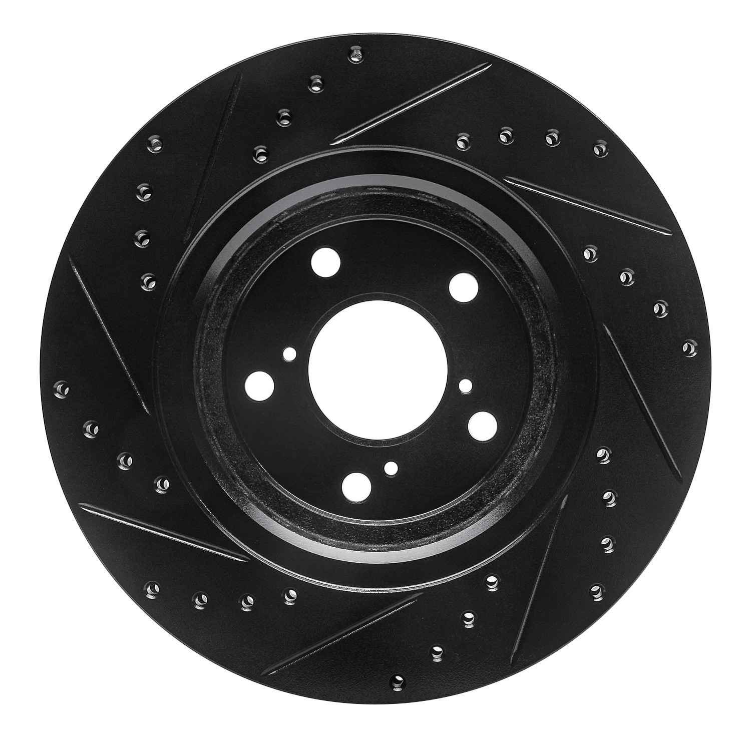 R1 Concepts 15-25 Acura MDX Front Right Drilled & Slotted Black Brake Rotor - Image 2