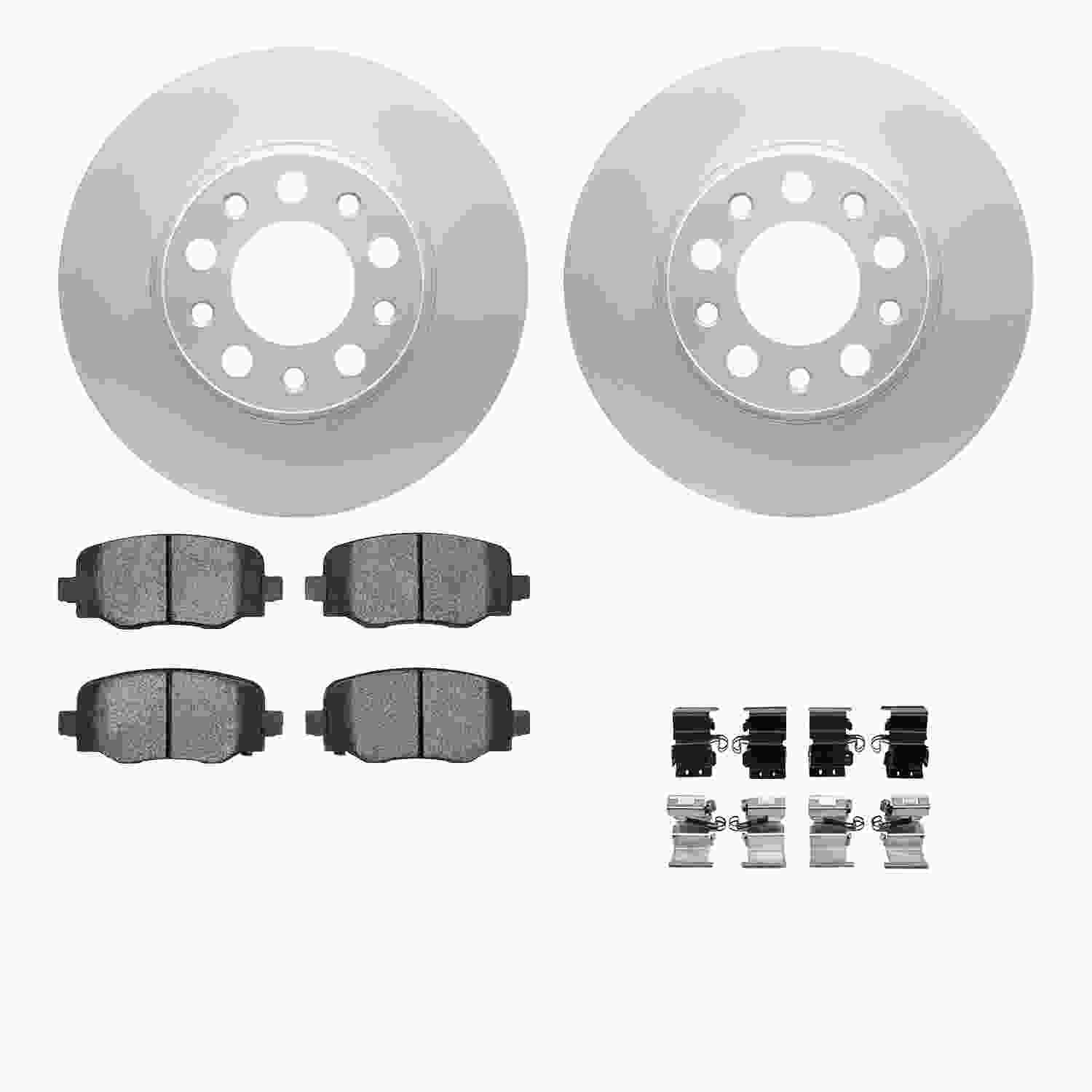 R1 Concepts 15-25 Alfa Romeo Tonale Rear Carbon Coated Brake Rotor Set w/Euro Ceramic Pads and Hardware
