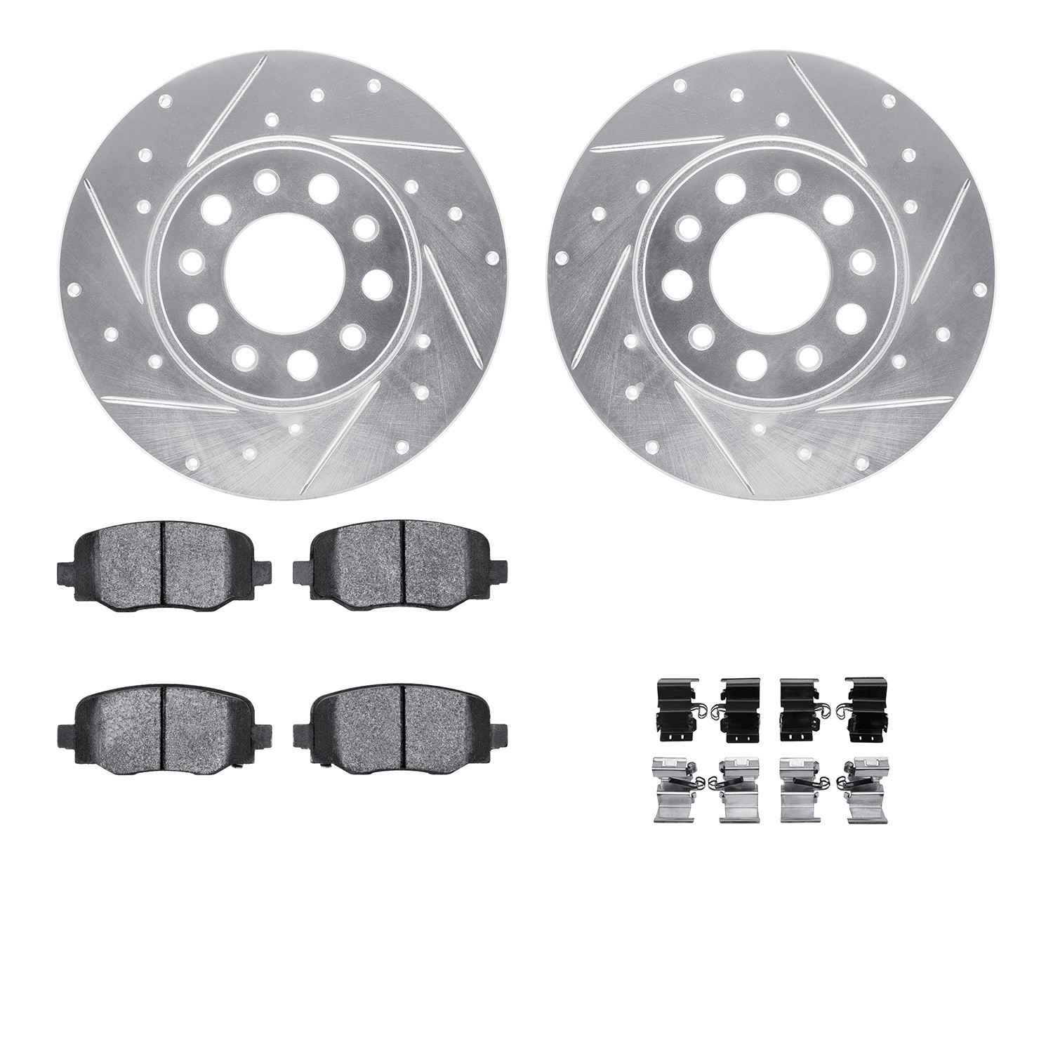 R1 Concepts 15-25 Alfa Romeo Tonale Rear Drill/Slot Silver Rotors w/Euro Ceramic Pads