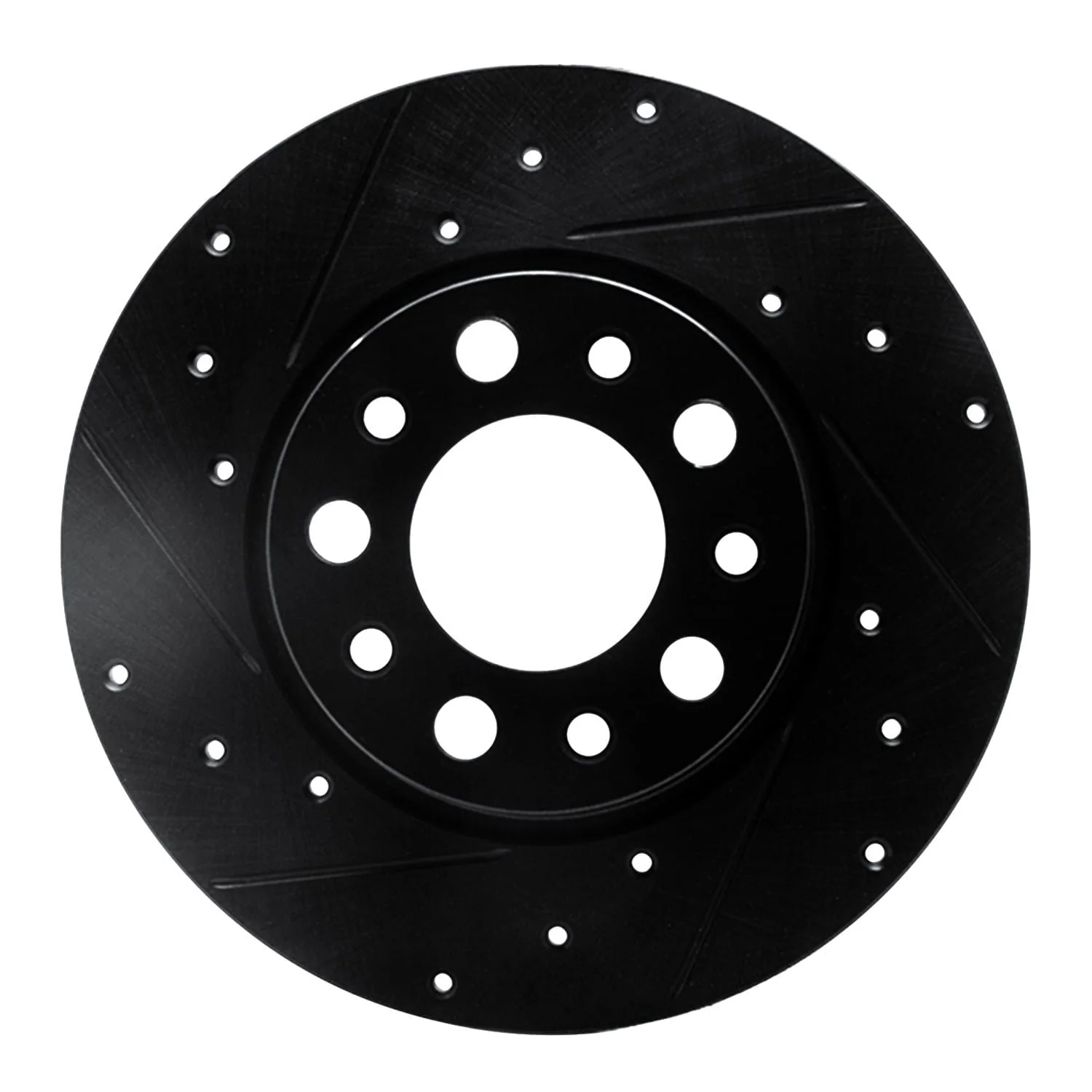R1 Concepts 15-25 Alfa Romeo Tonale Rear Left Drilled & Slotted Black Brake Rotor