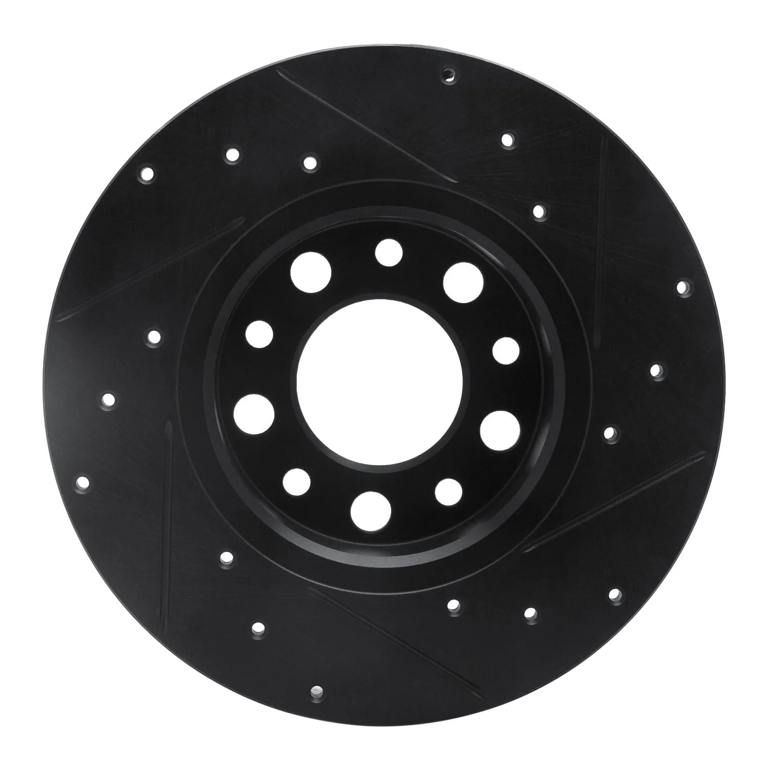 R1 Concepts 15-25 Alfa Romeo Tonale Rear Left Drilled & Slotted Black Brake Rotor - Image 2