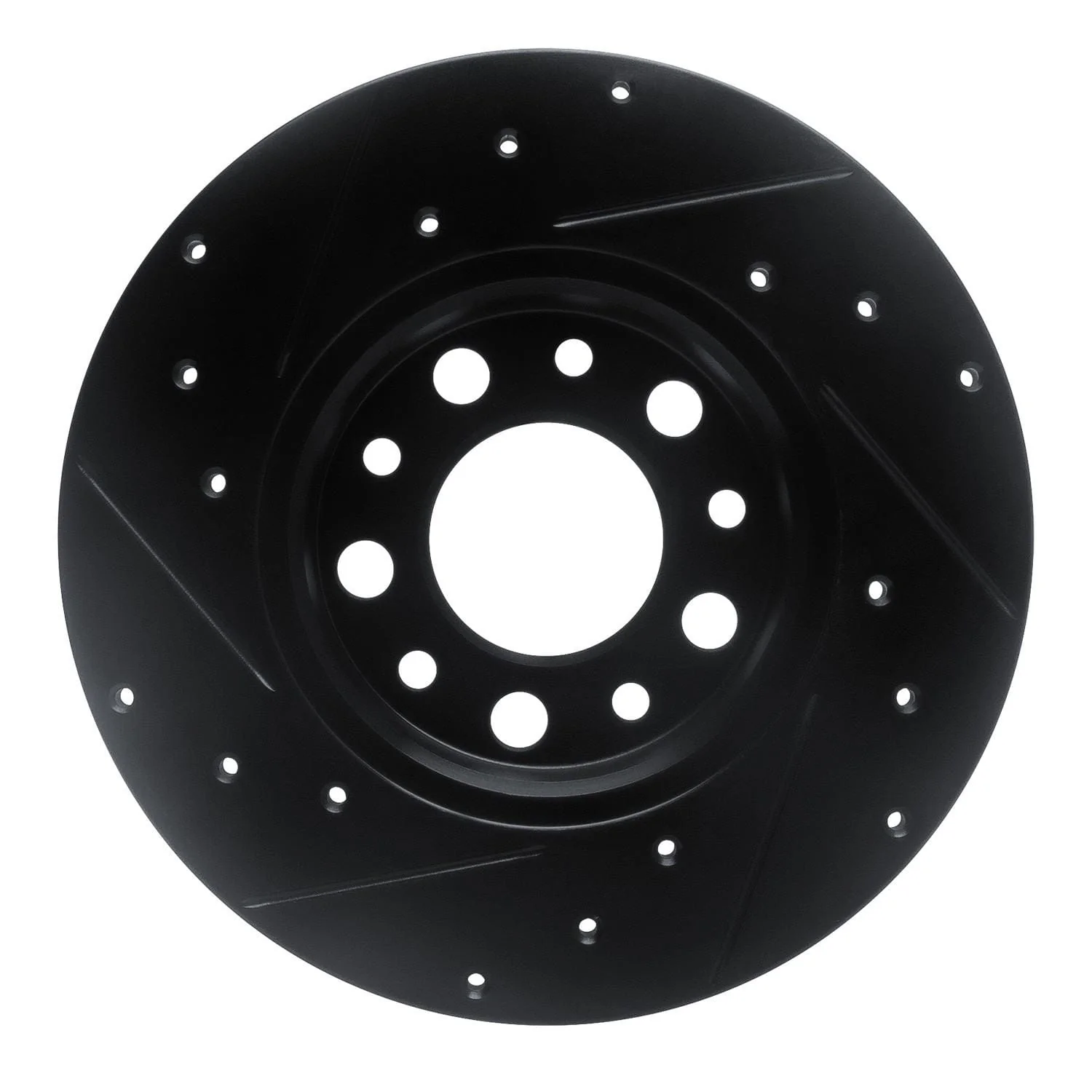 R1 Concepts 15-25 Alfa Romeo Tonale Rear Right Drilled & Slotted Black Brake Rotor - Image 2