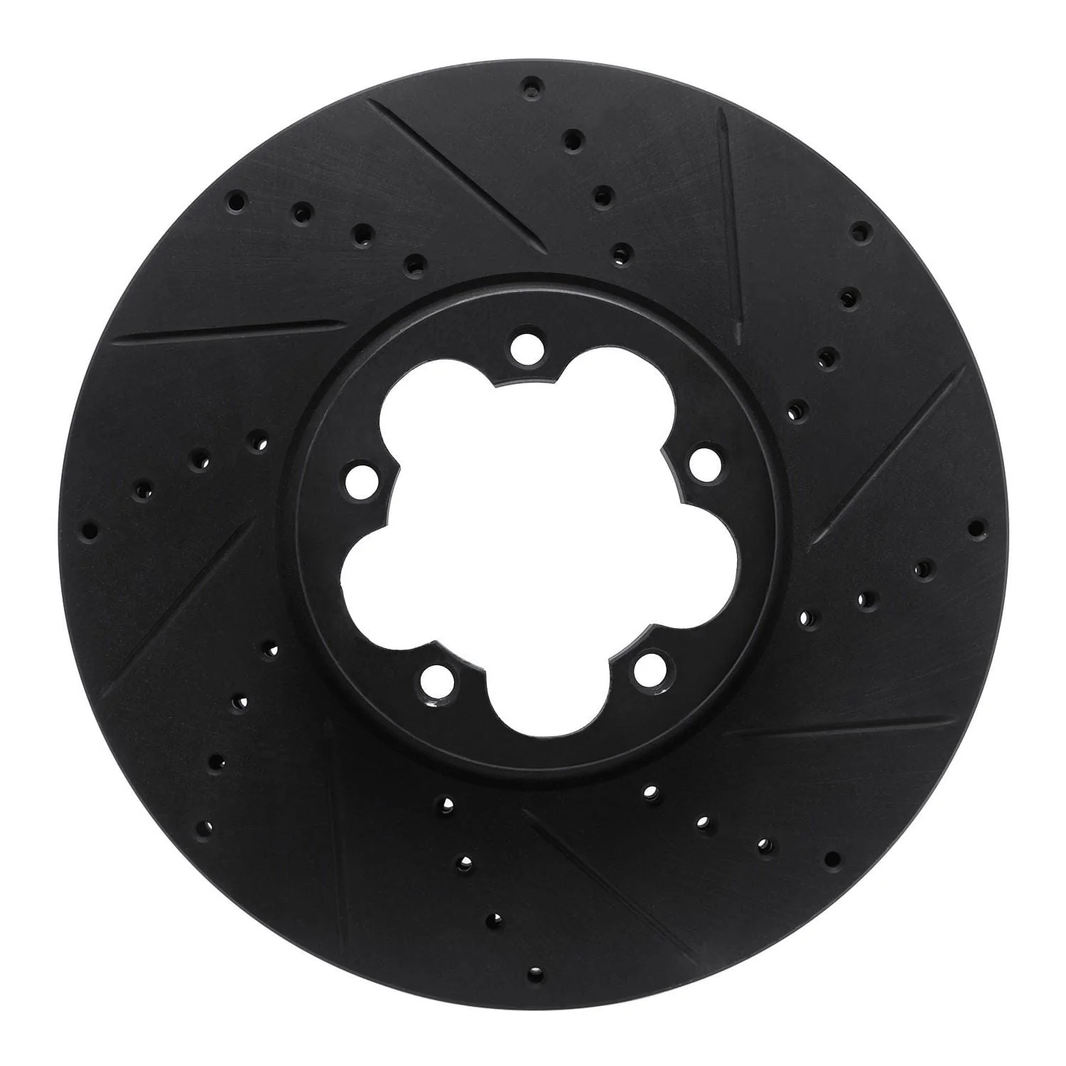 R1 Concepts 15-25 Ford Transit-350 HD/DRW Front Right Drilled & Slotted Black Brake Rotor
