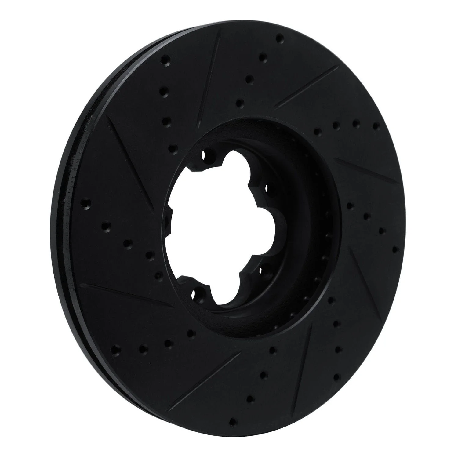 R1 Concepts 15-25 Ford Transit-350 HD/DRW Front Right Drilled & Slotted Black Brake Rotor - Image 2