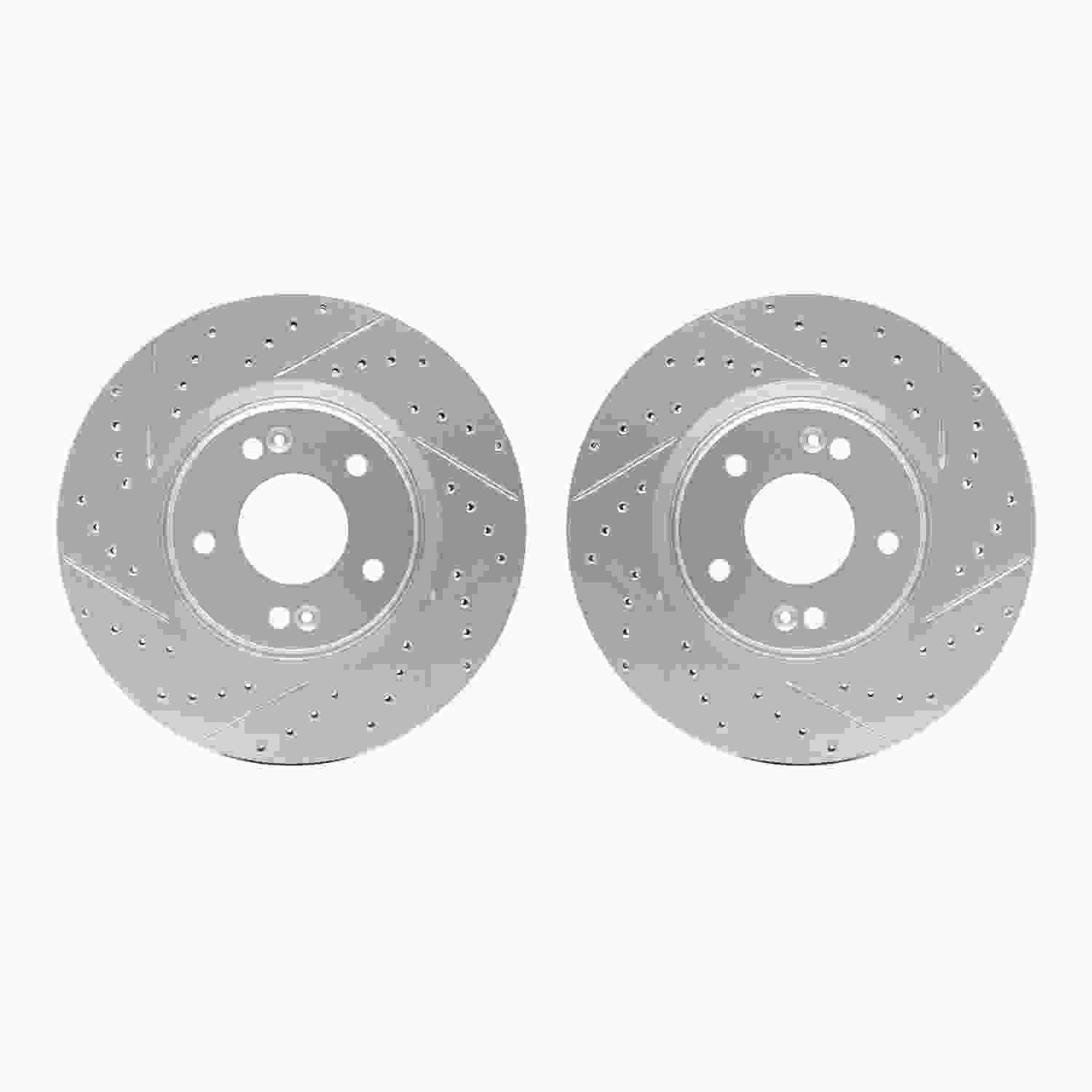 R1 Concepts 15-25 Hyundai Kona Electric Front Drilled & Slotted Carbon Coated Brake Rotor Set