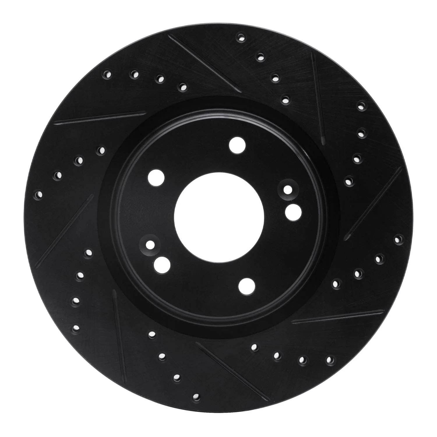 R1 Concepts 15-25 Hyundai Kona Front Right Drilled & Slotted Black Brake Rotor