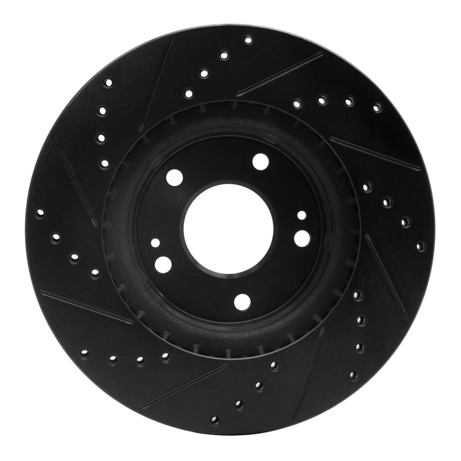 R1 Concepts 15-25 Hyundai Kona Front Right Drilled & Slotted Black Brake Rotor - Image 2